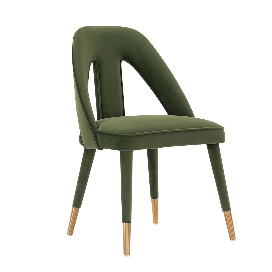 Manhattan Comfort Modern Neda Velvet  Dining Chair in Olive Green