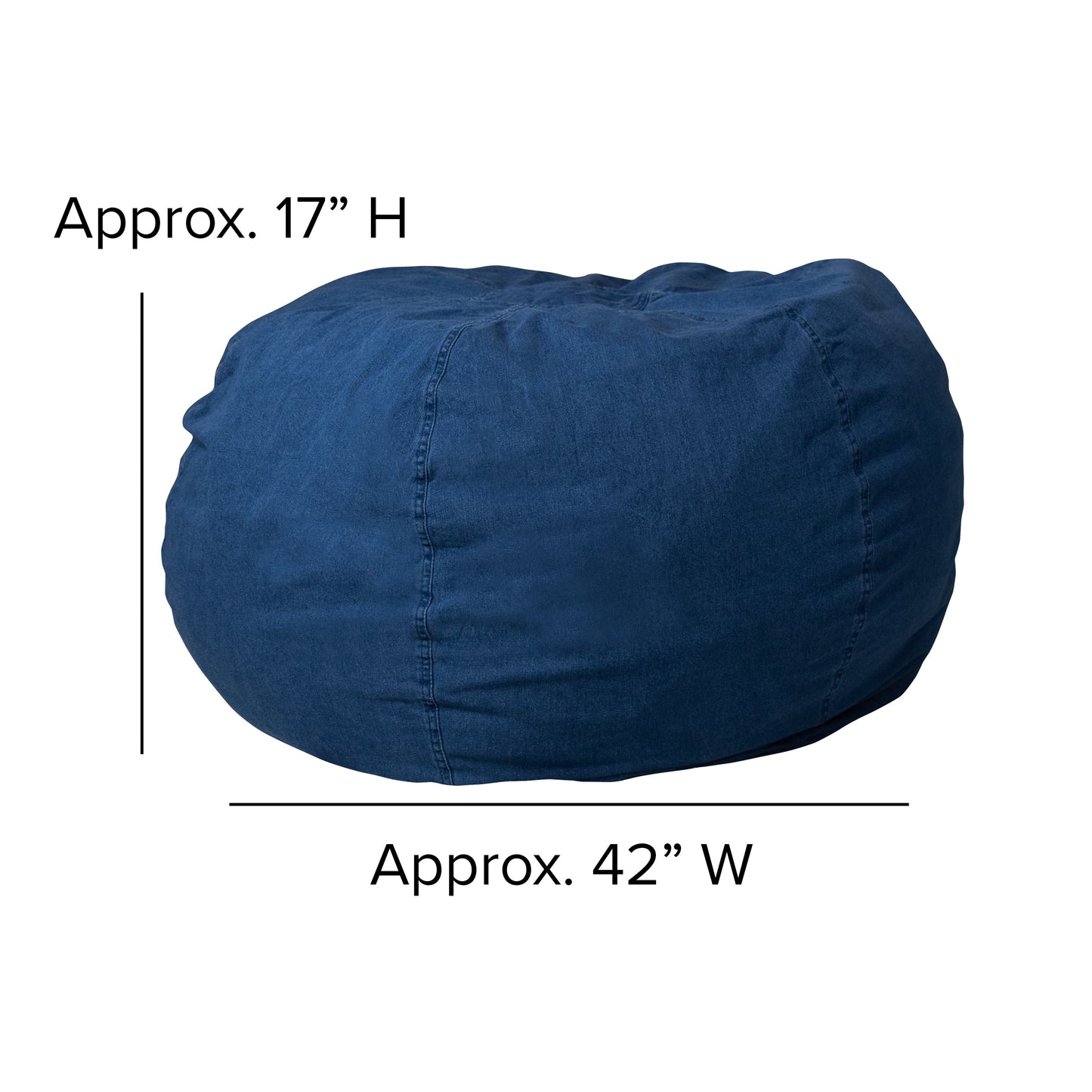 Denim Bean Bag Chair DG-BEAN-LARGE-DENIM-GG