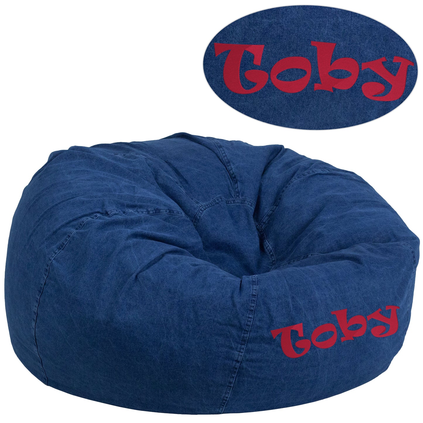 TXT Denim Bean Bag Chair DG-BEAN-LARGE-DENIM-TXTEMB-GG