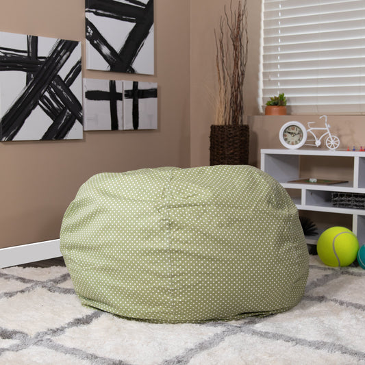 Green Dot Bean Bag Chair DG-BEAN-LARGE-DOT-GRN-GG