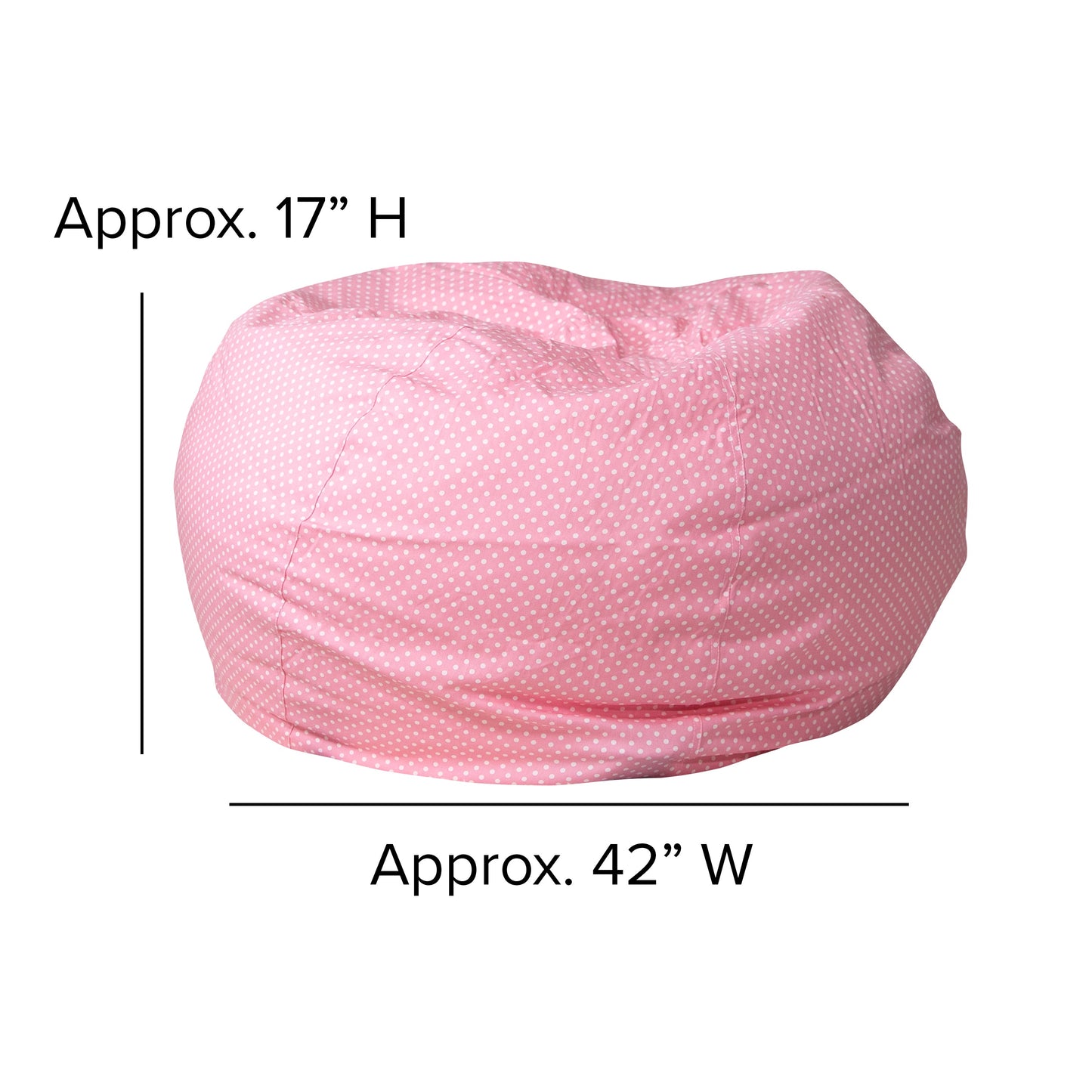 Pink Dot Bean Bag Chair DG-BEAN-LARGE-DOT-PK-GG