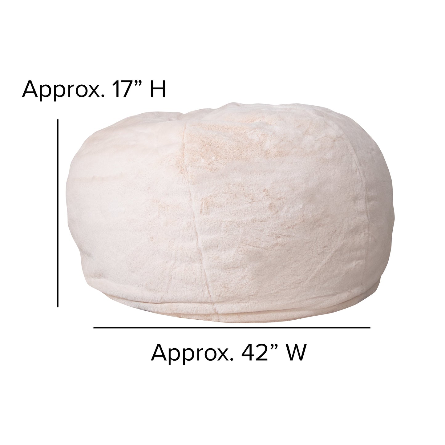 White Furry Bean Bag Chair DG-BEAN-LARGE-FUR-WH-GG