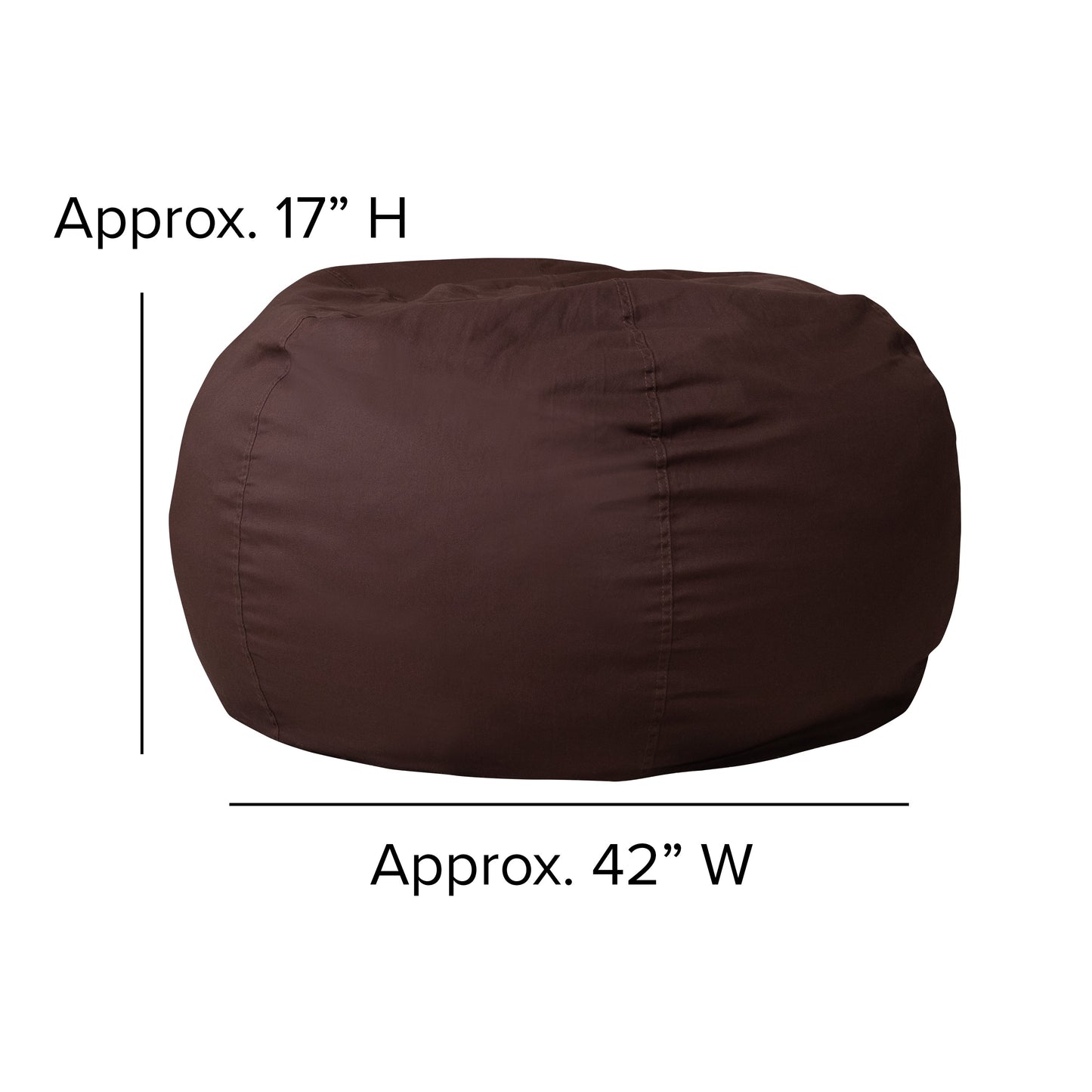 Brown Bean Bag Chair DG-BEAN-LARGE-SOLID-BRN-GG