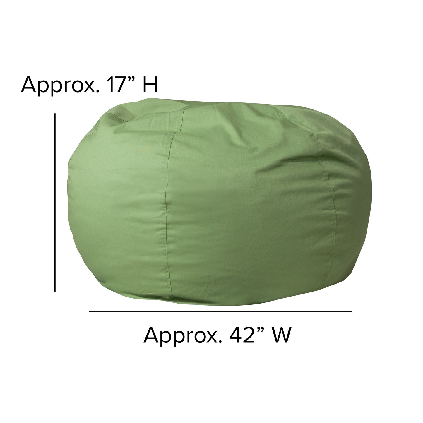 Green Bean Bag Chair DG-BEAN-LARGE-SOLID-GRN-GG