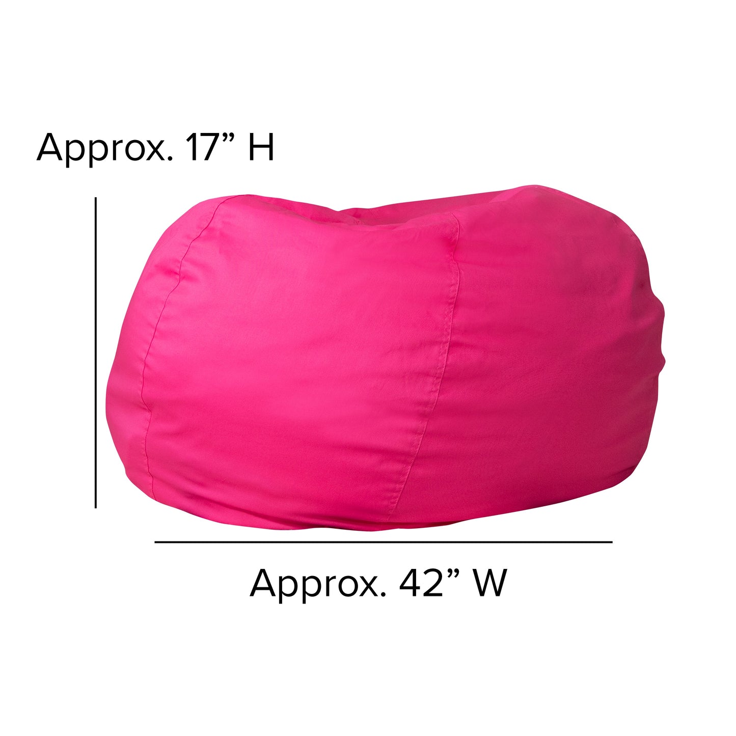 Hot Pink Bean Bag Chair DG-BEAN-LARGE-SOLID-HTPK-GG