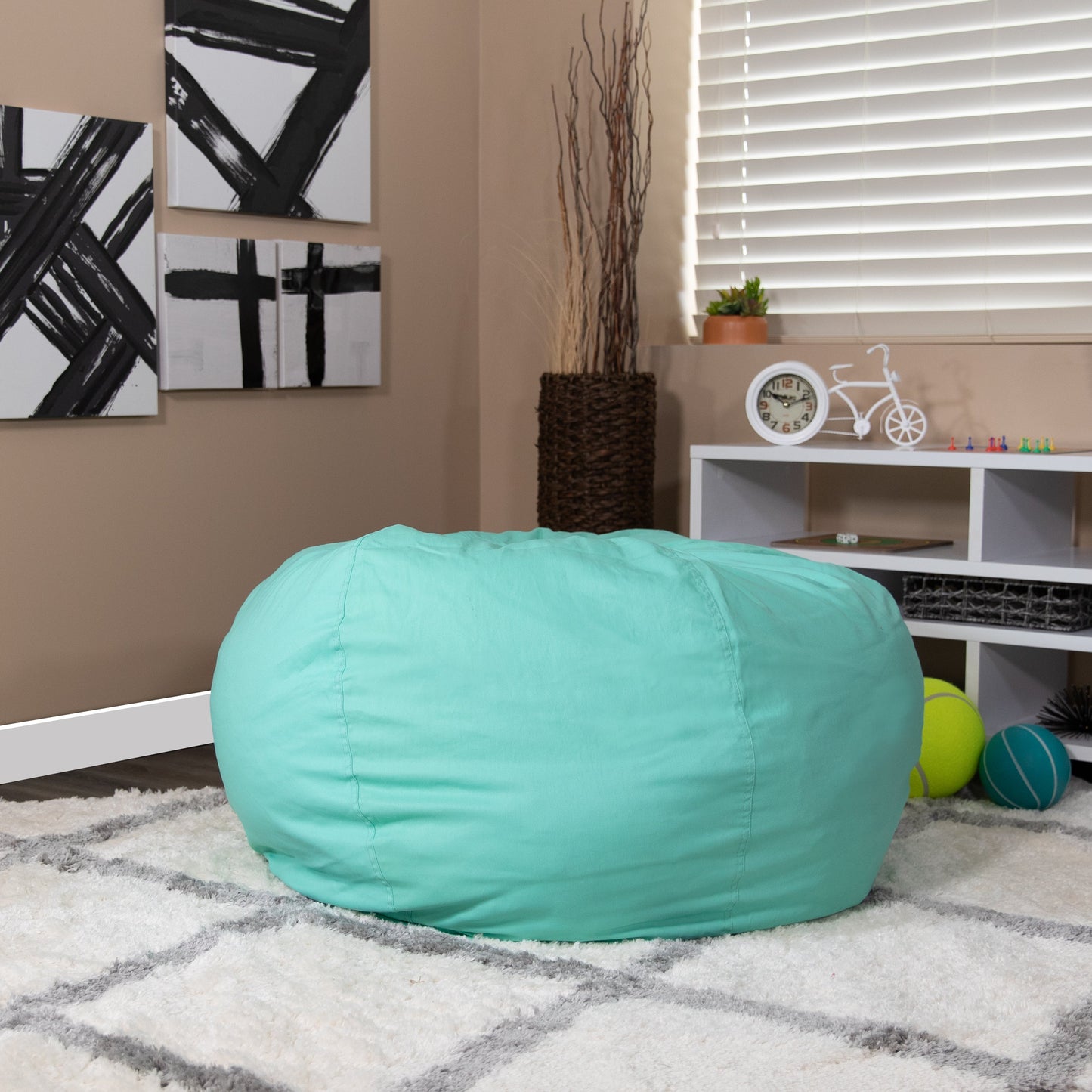 Mint Green Bean Bag Chair DG-BEAN-LARGE-SOLID-MTGN-GG