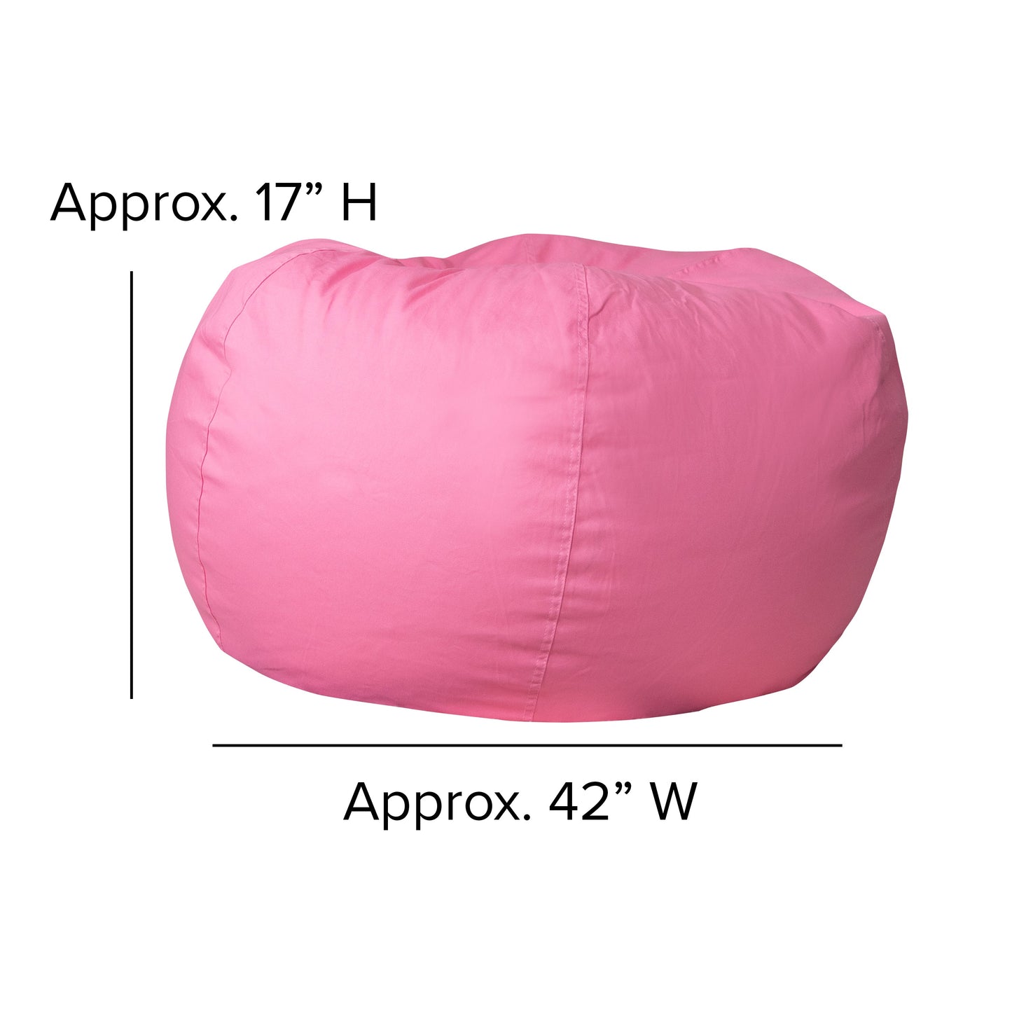 Pink Bean Bag Chair DG-BEAN-LARGE-SOLID-PK-GG