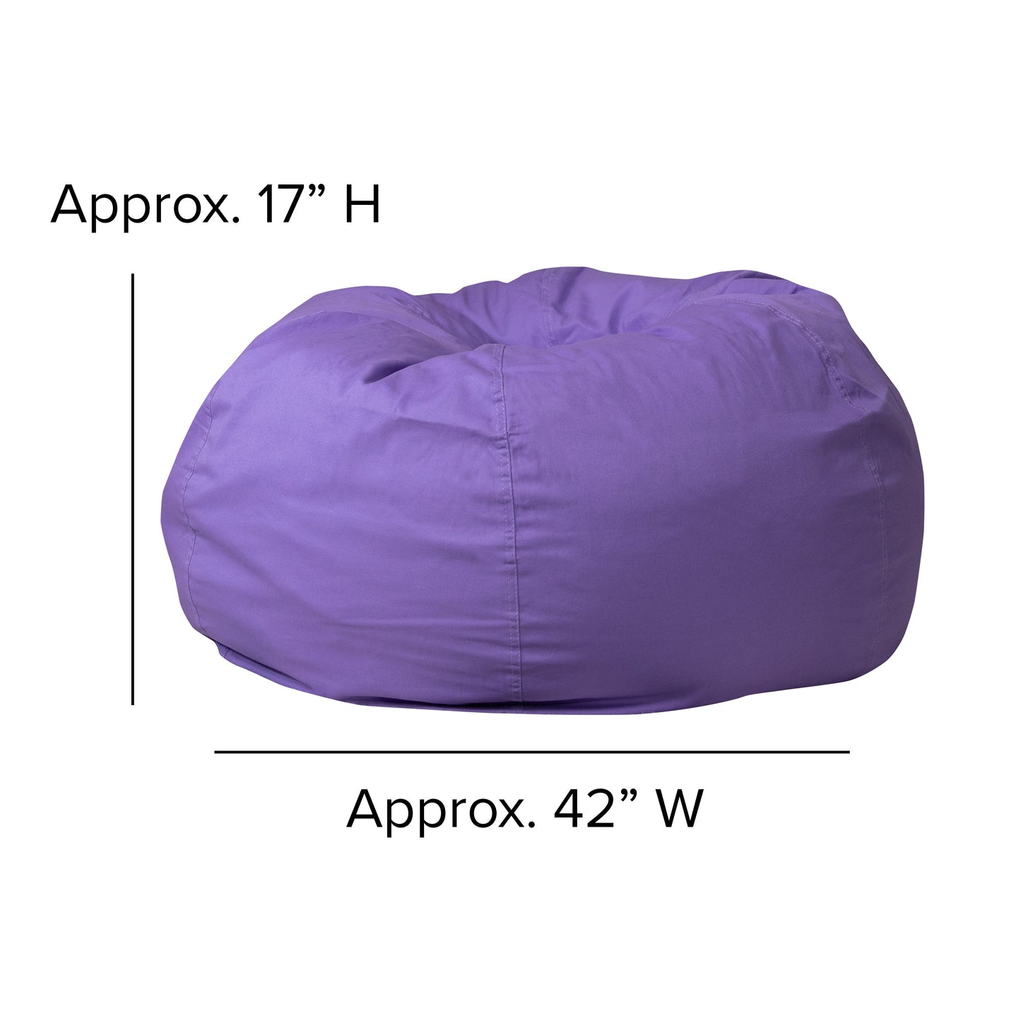 Purple Bean Bag Chair DG-BEAN-LARGE-SOLID-PUR-GG