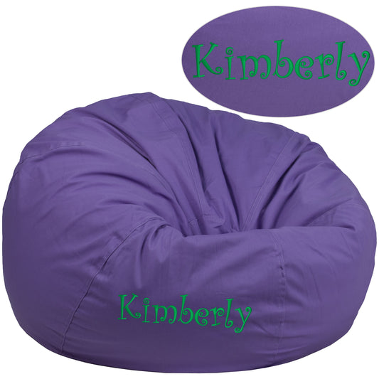 TXT Purple Bean Bag Chair DG-BEAN-LARGE-SOLID-PUR-TXTEMB-GG