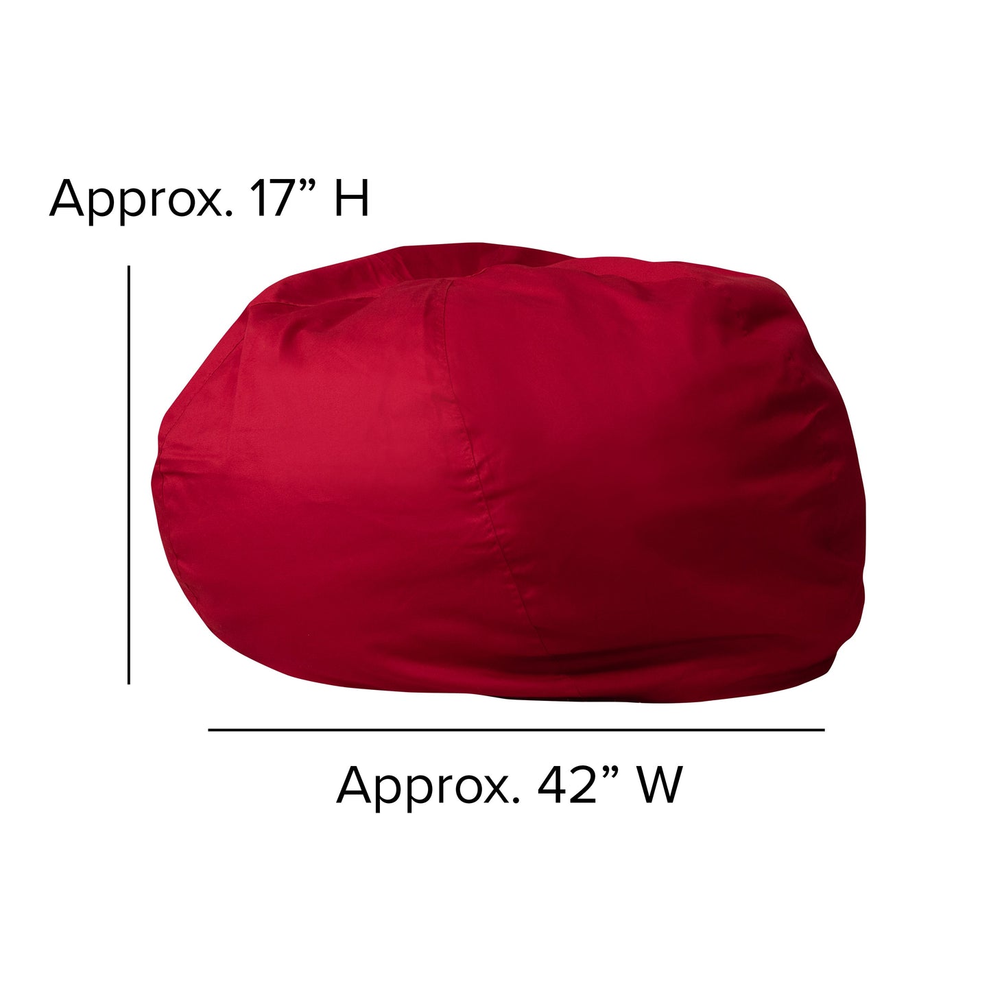 Red Bean Bag Chair DG-BEAN-LARGE-SOLID-RED-GG