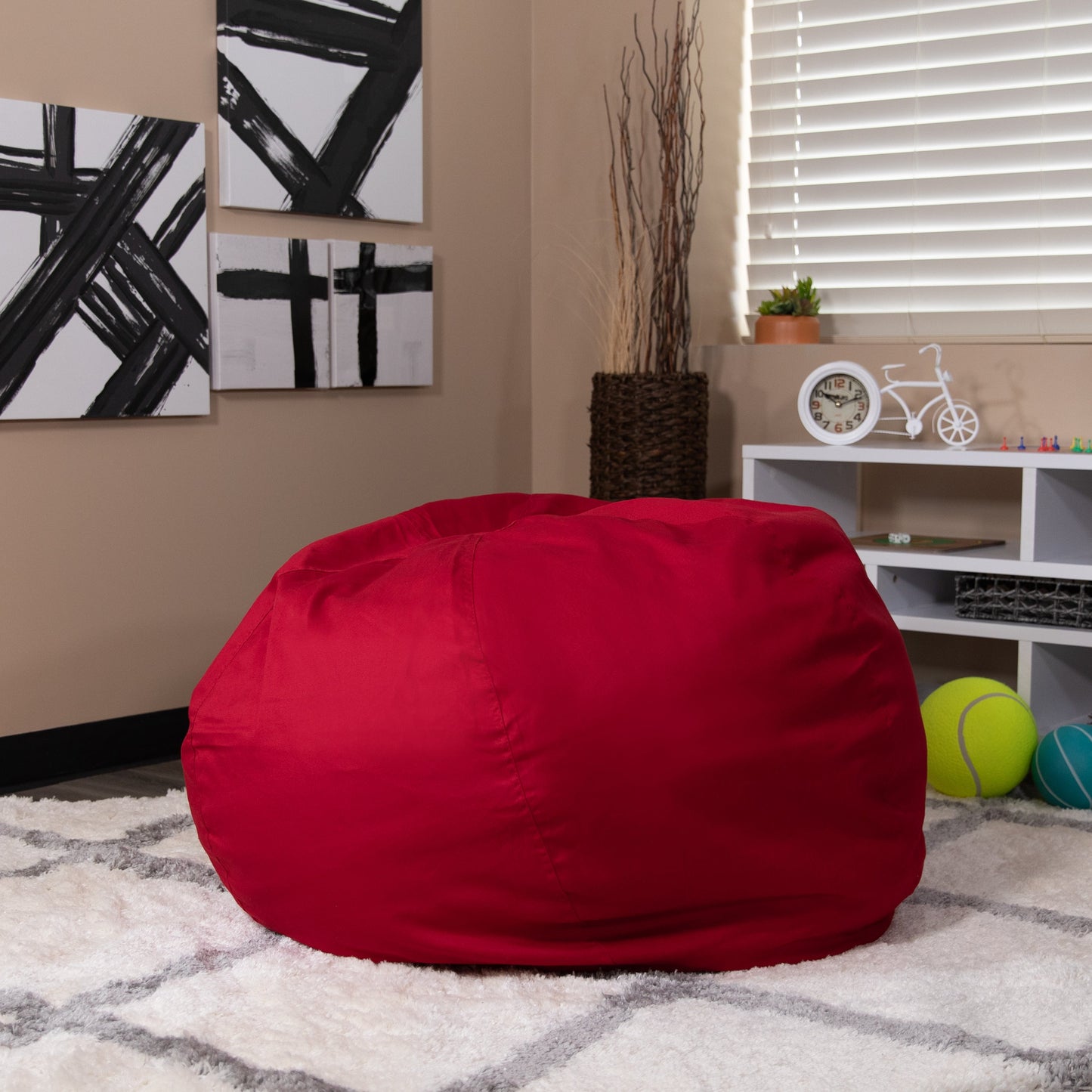 Red Bean Bag Chair DG-BEAN-LARGE-SOLID-RED-GG