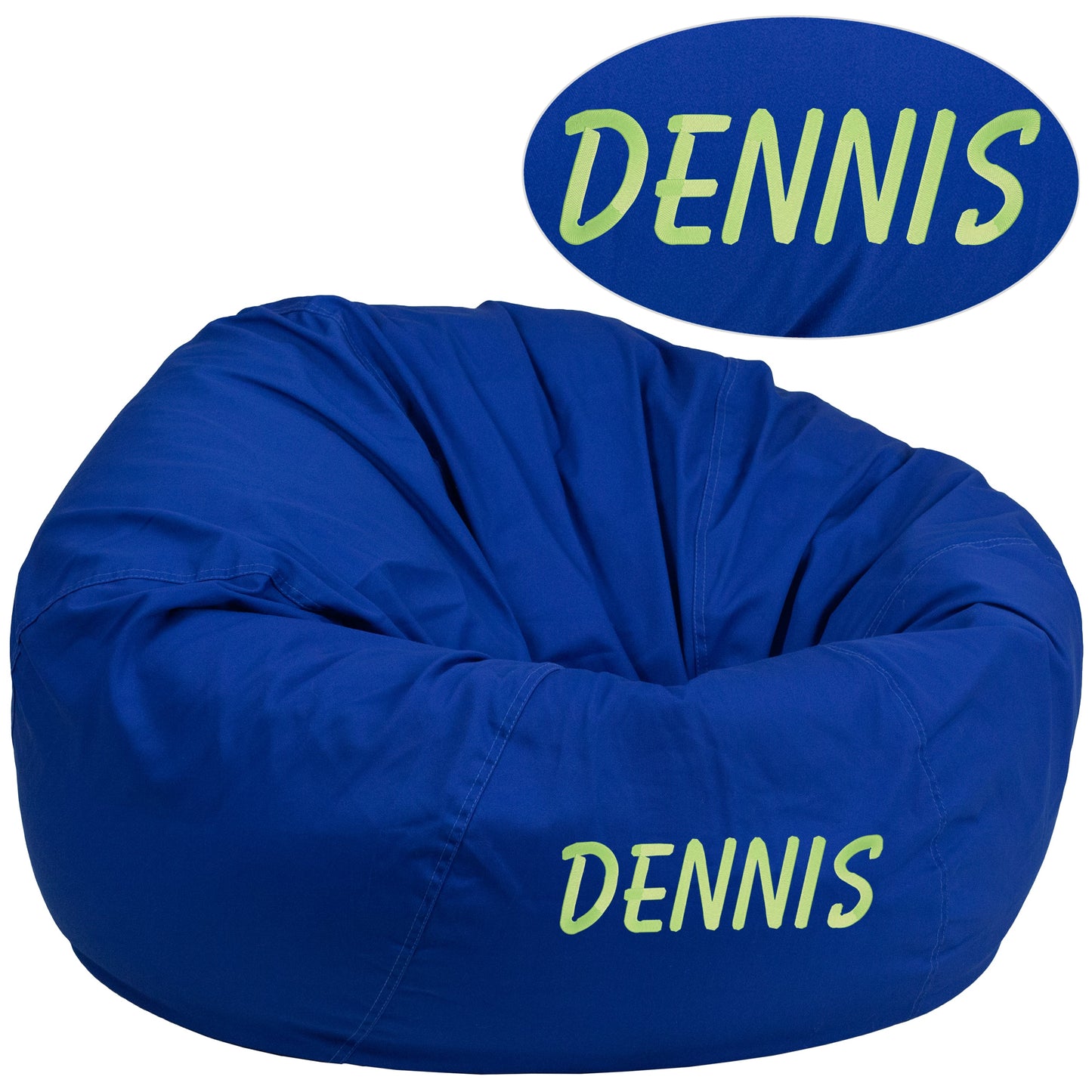 TXT Royal Blue Bean Bag Chair DG-BEAN-LARGE-SOLID-ROYBL-TXTEMB-GG