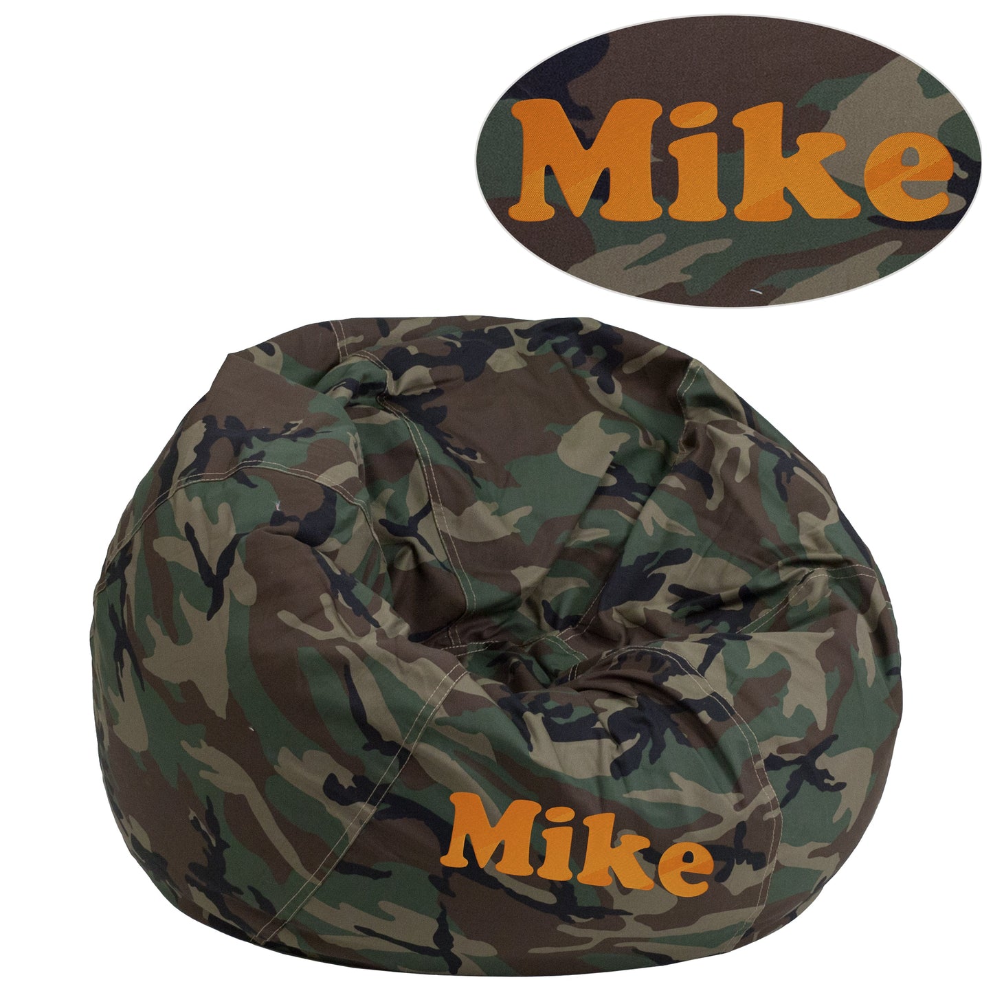 TXT Camouflage Bean Bag Chair DG-BEAN-SMALL-CAMO-TXTEMB-GG