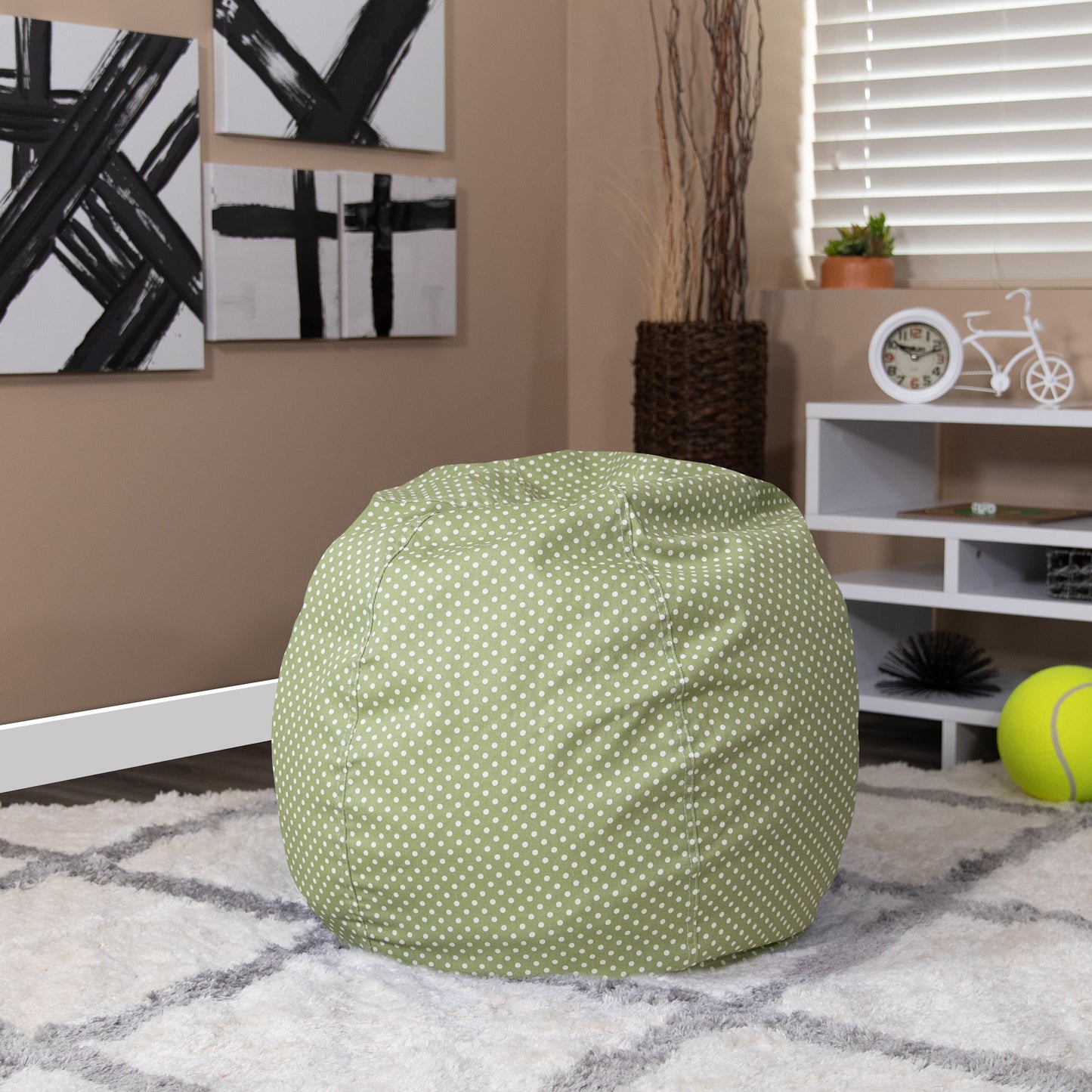 Green Dot Bean Bag Chair DG-BEAN-SMALL-DOT-GRN-GG