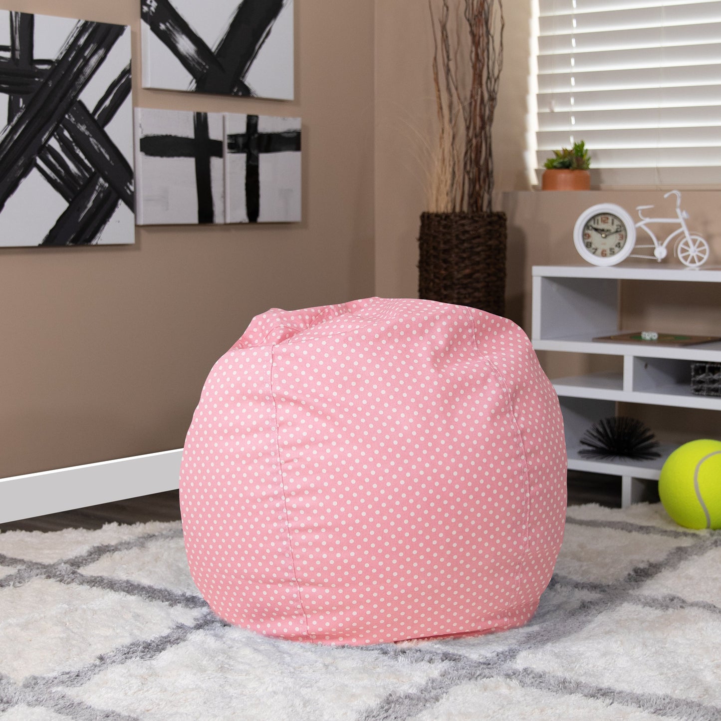 Pink Dot Bean Bag Chair DG-BEAN-SMALL-DOT-PK-GG