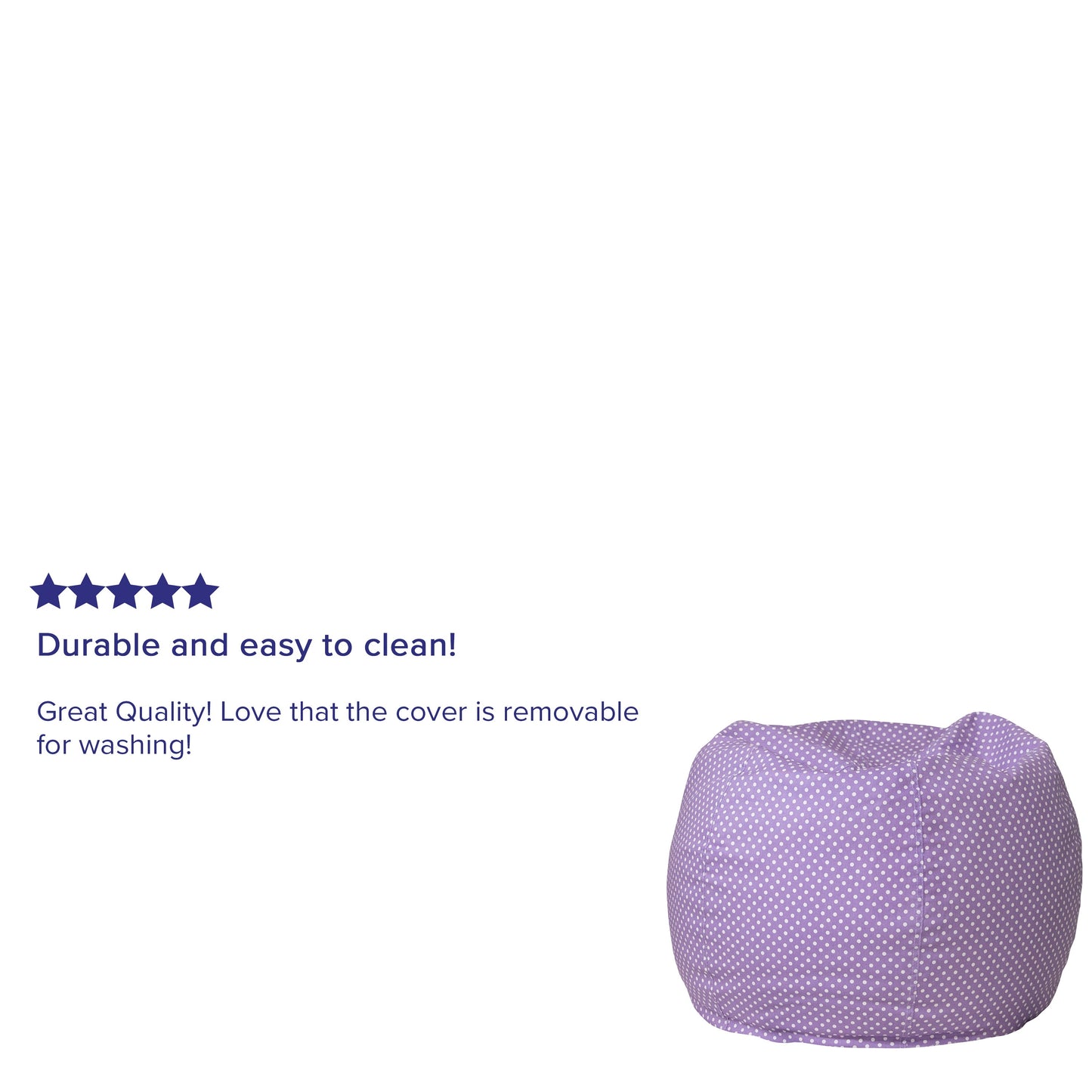 Lavender Dot Bean Bag Chair DG-BEAN-SMALL-DOT-PUR-GG