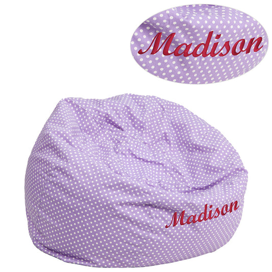 TXT Lavender Bean Bag Chair DG-BEAN-SMALL-DOT-PUR-TXTEMB-GG