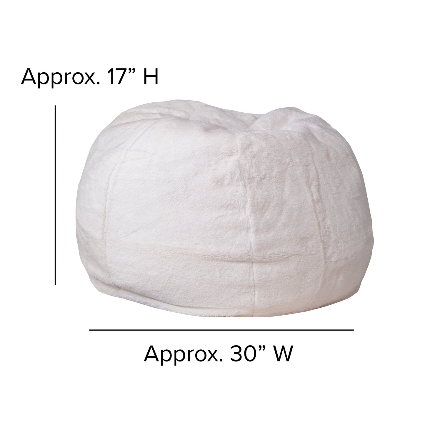 White Furry Bean Bag Chair DG-BEAN-SMALL-FUR-WH-GG