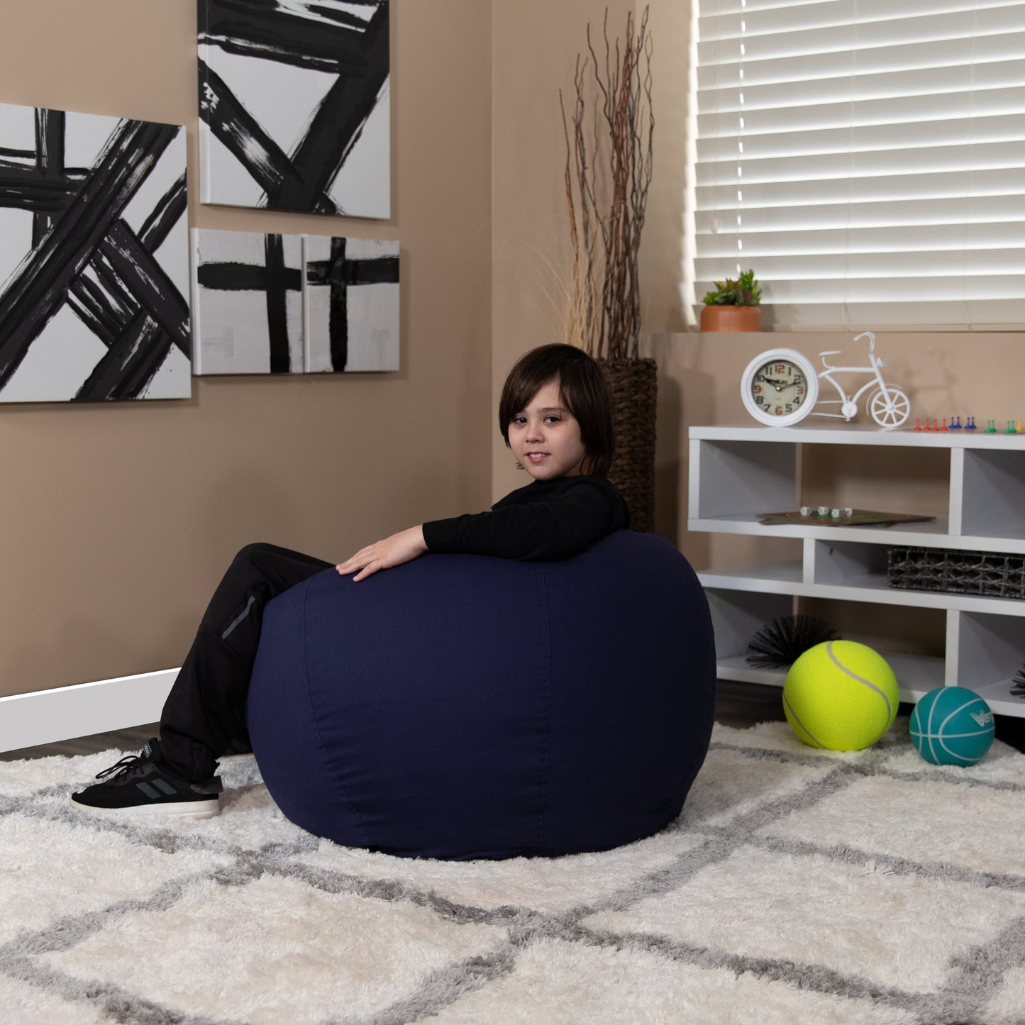 Navy Bean Bag Chair DG-BEAN-SMALL-SOLID-BL-GG