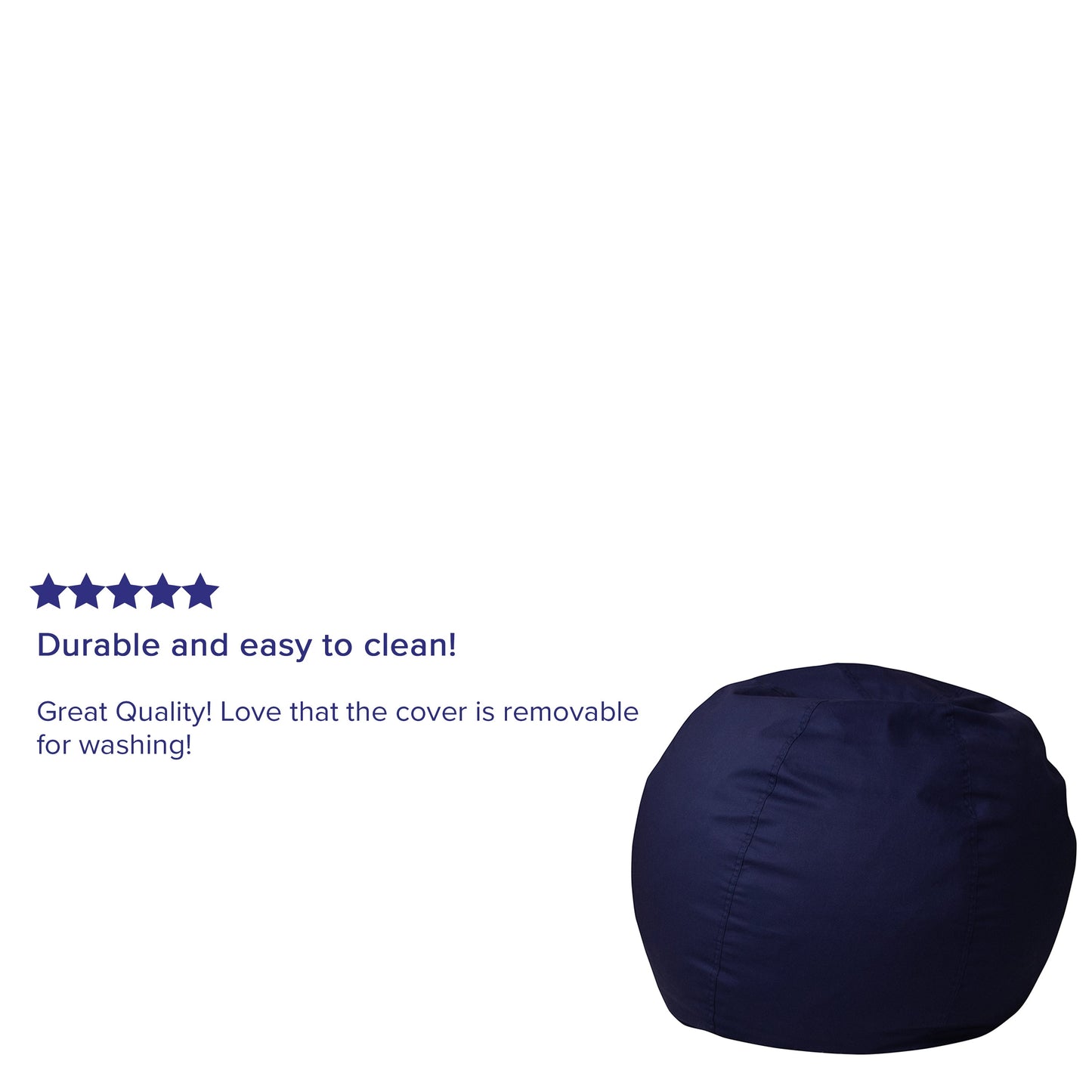 Navy Bean Bag Chair DG-BEAN-SMALL-SOLID-BL-GG