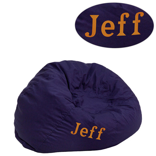 TXT Navy Bean Bag Chair DG-BEAN-SMALL-SOLID-BL-TXTEMB-GG