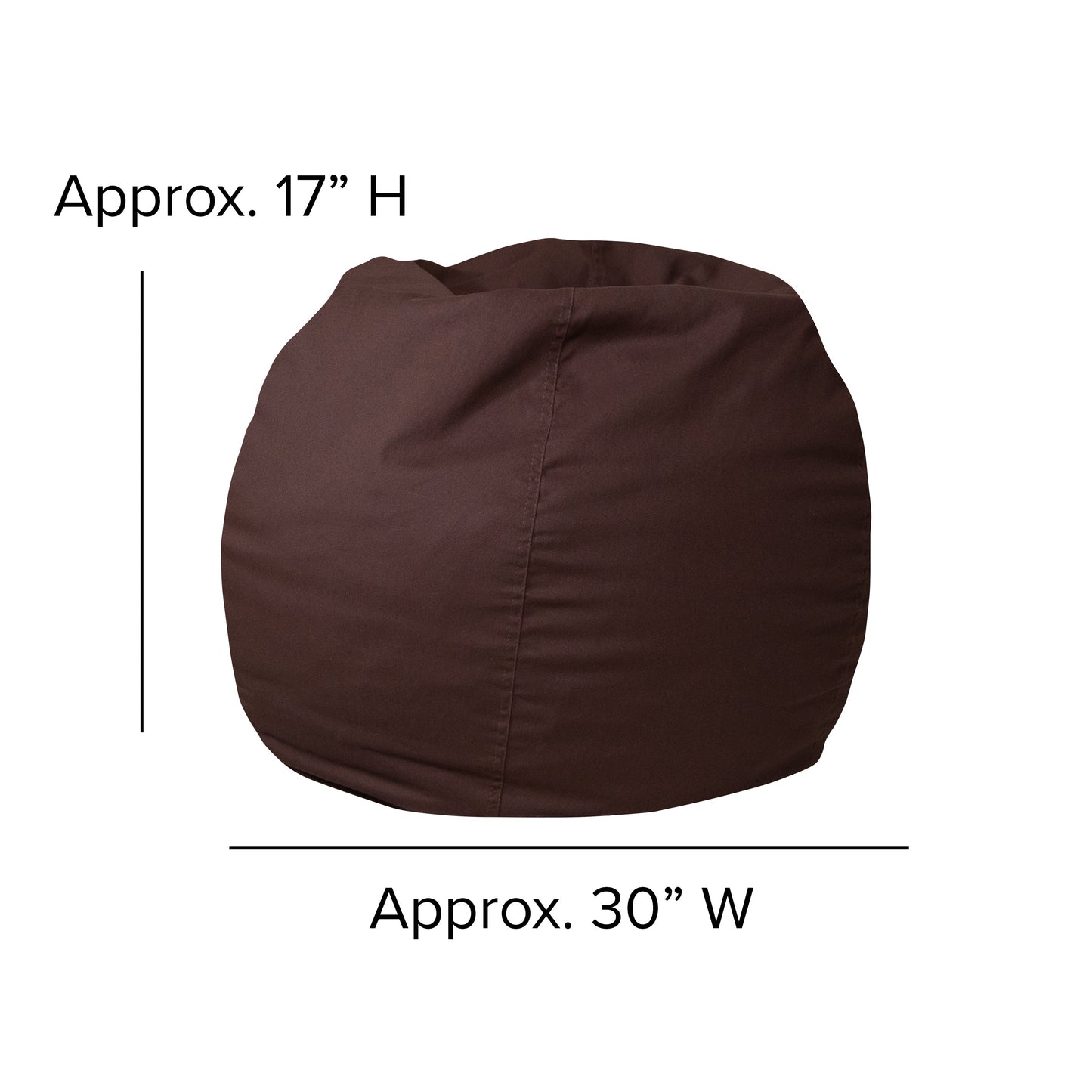 Brown Bean Bag Chair DG-BEAN-SMALL-SOLID-BRN-GG