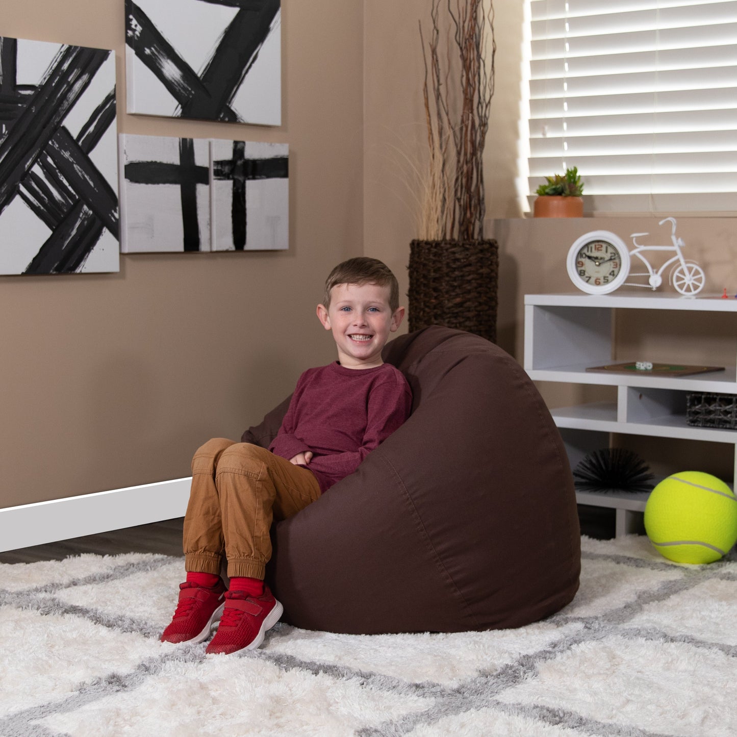 Brown Bean Bag Chair DG-BEAN-SMALL-SOLID-BRN-GG