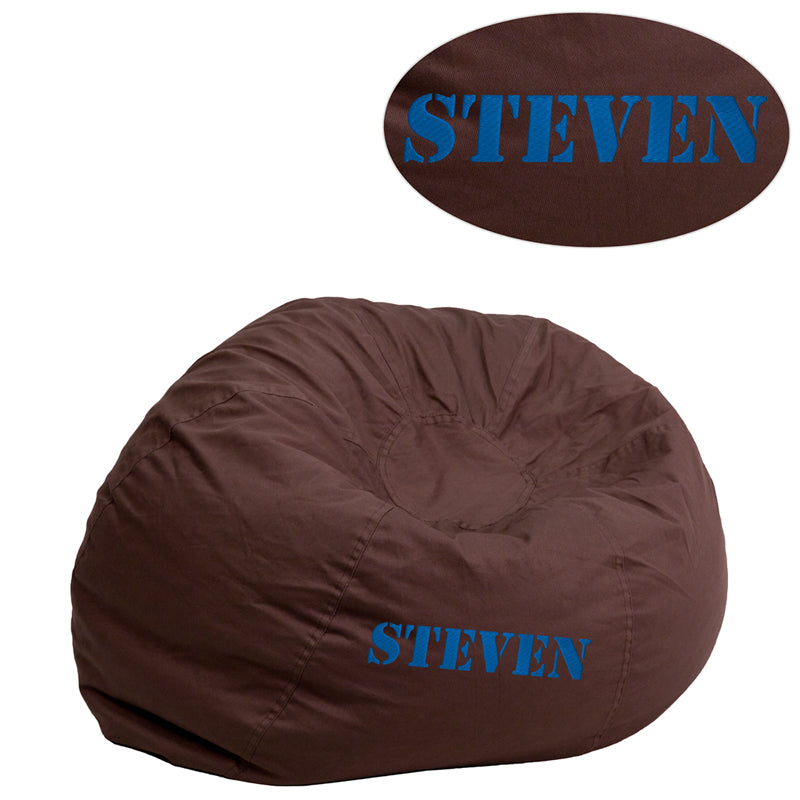 TXT Brown Bean Bag Chair DG-BEAN-SMALL-SOLID-BRN-TXTEMB-GG