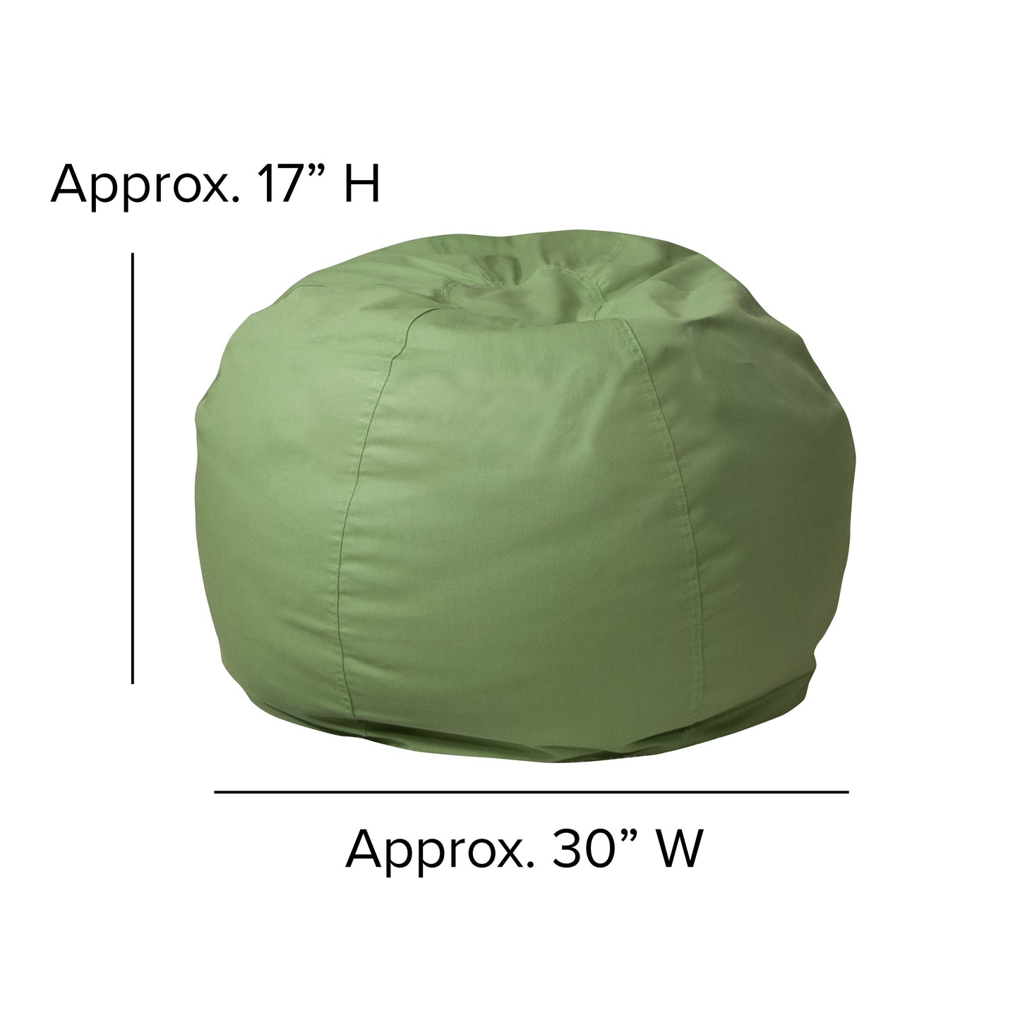 Green Bean Bag Chair DG-BEAN-SMALL-SOLID-GRN-GG