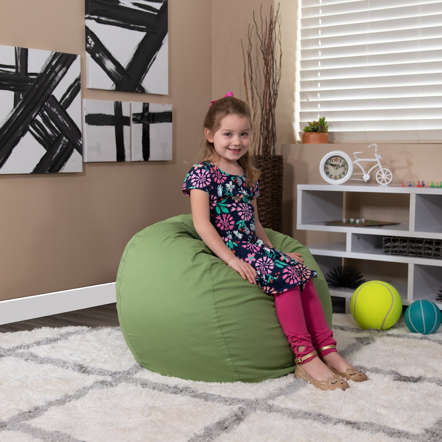 Green Bean Bag Chair DG-BEAN-SMALL-SOLID-GRN-GG