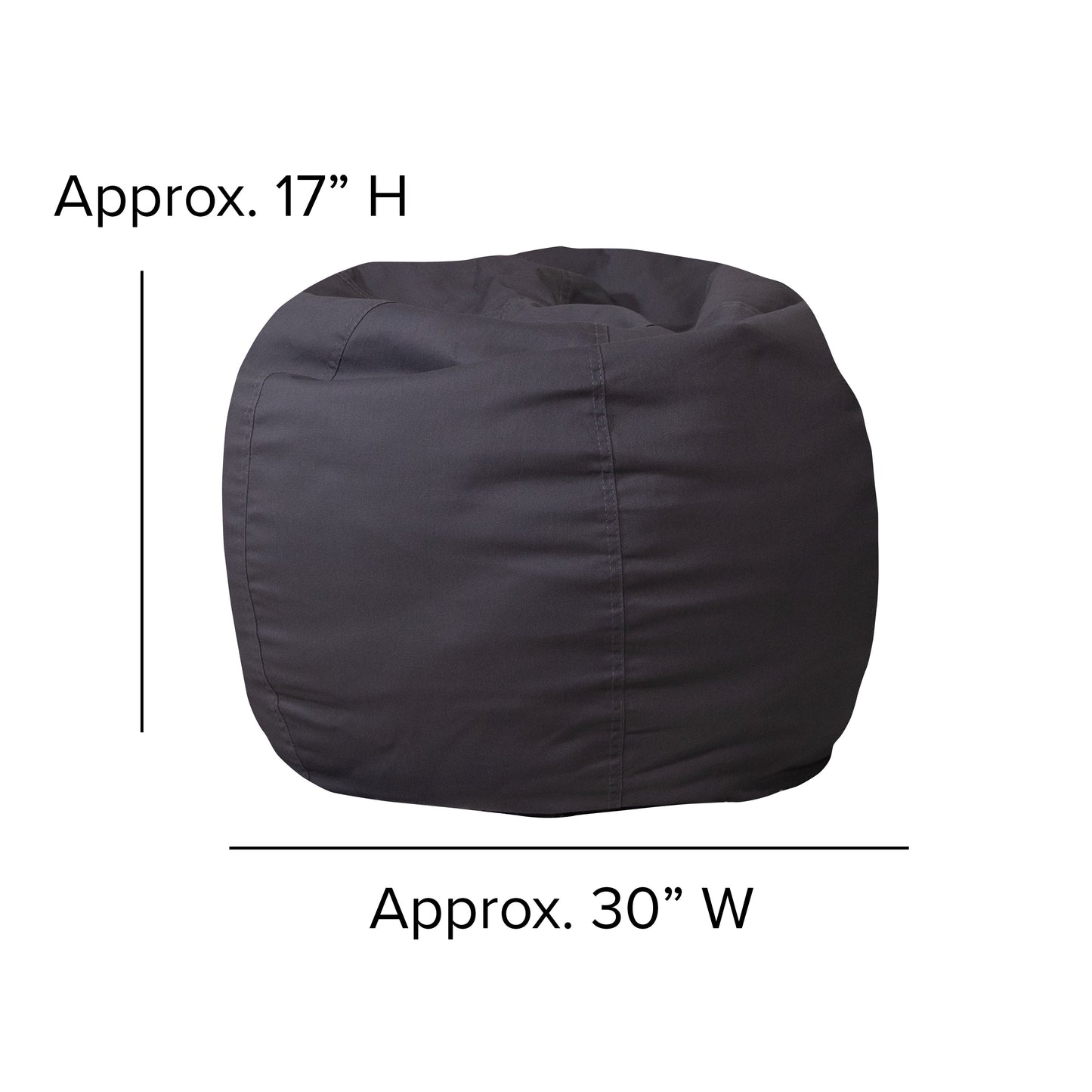 Gray Bean Bag Chair DG-BEAN-SMALL-SOLID-GY-GG