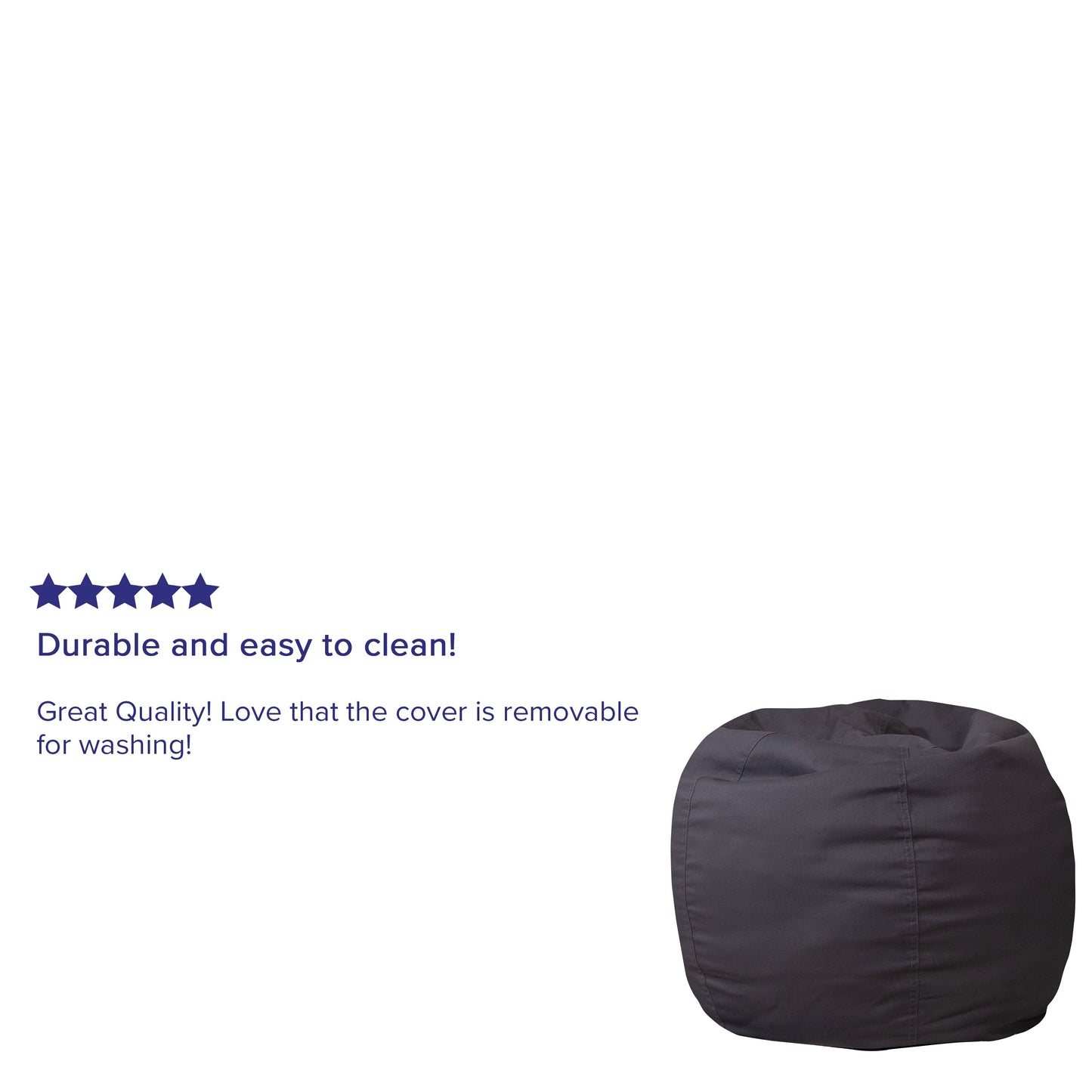 Gray Bean Bag Chair DG-BEAN-SMALL-SOLID-GY-GG