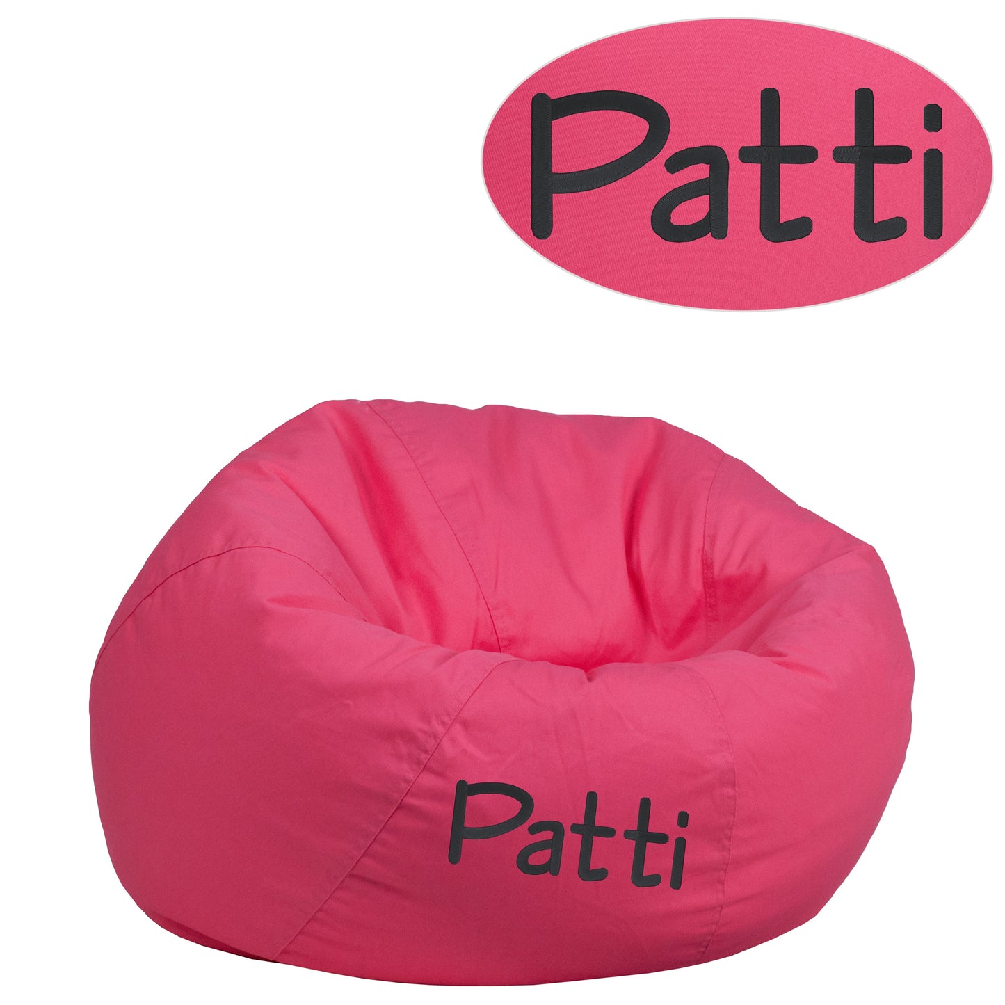 TXT Hot Pink Bean Bag Chair DG-BEAN-SMALL-SOLID-HTPK-TXTEMB-GG