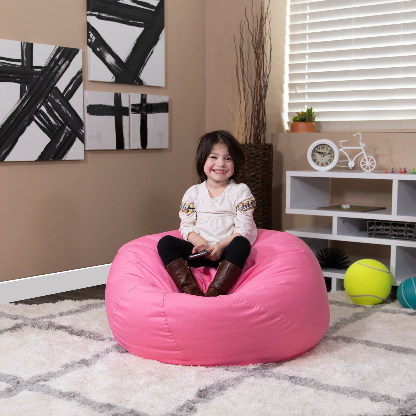 Pink Bean Bag Chair DG-BEAN-SMALL-SOLID-PK-GG