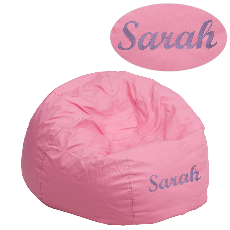 TXT Pink Bean Bag Chair DG-BEAN-SMALL-SOLID-PK-TXTEMB-GG