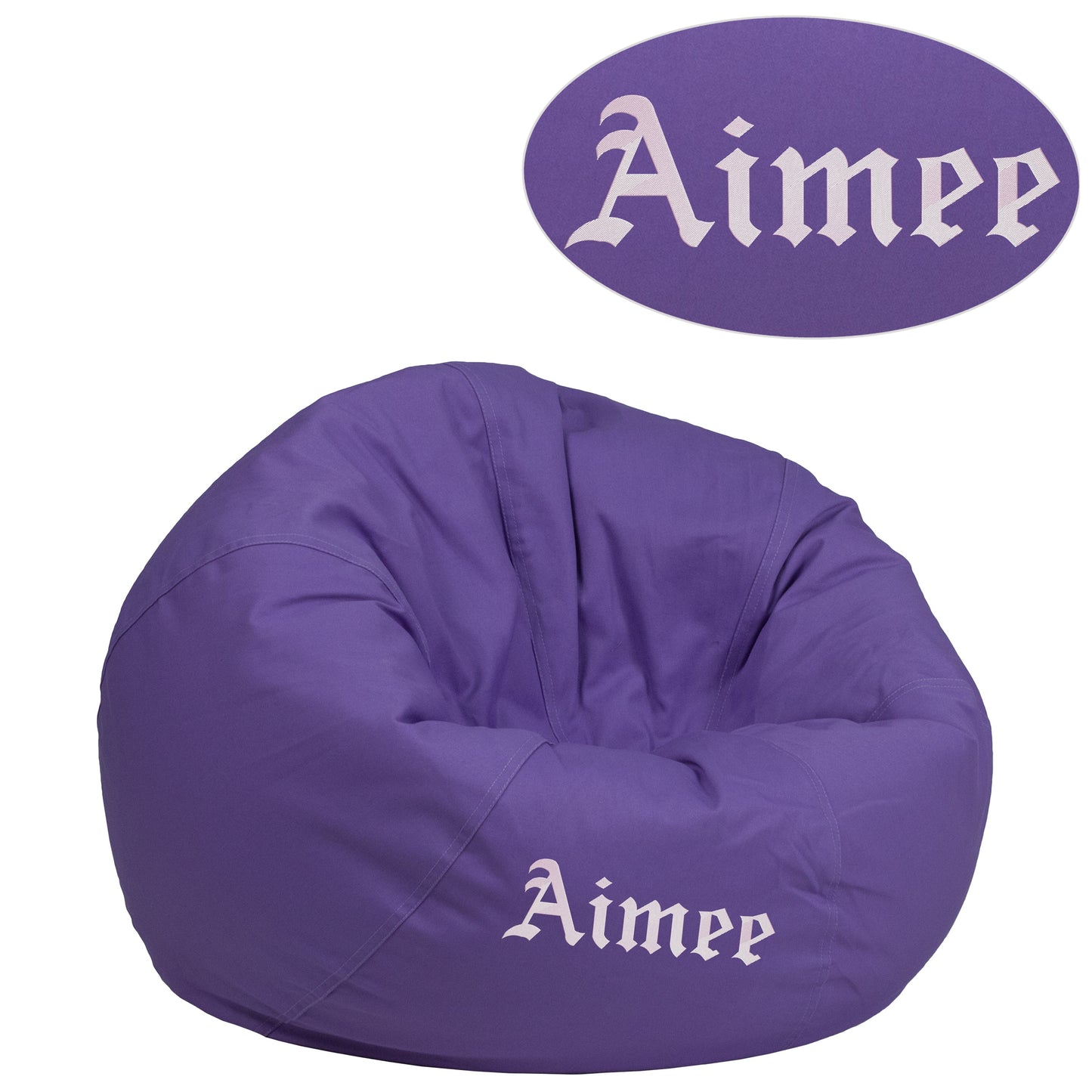 TXT Purple Bean Bag Chair DG-BEAN-SMALL-SOLID-PUR-TXTEMB-GG