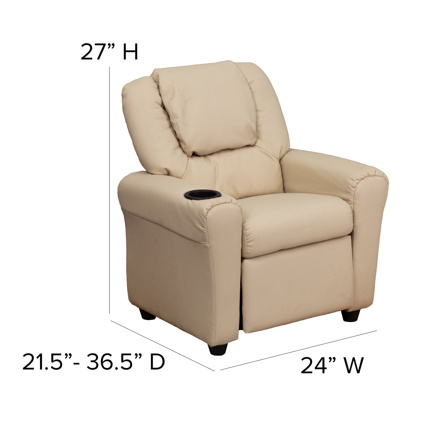 Beige Vinyl Kids Recliner DG-ULT-KID-BGE-GG