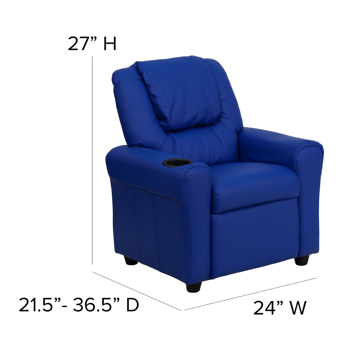 Blue Vinyl Kids Recliner DG-ULT-KID-BLUE-GG