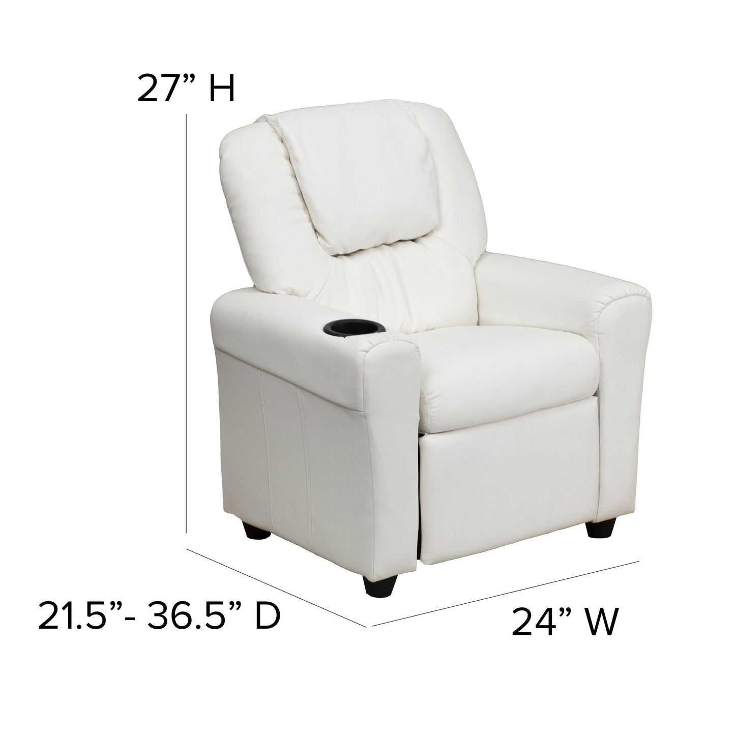 White Vinyl Kids Recliner DG-ULT-KID-WHITE-GG