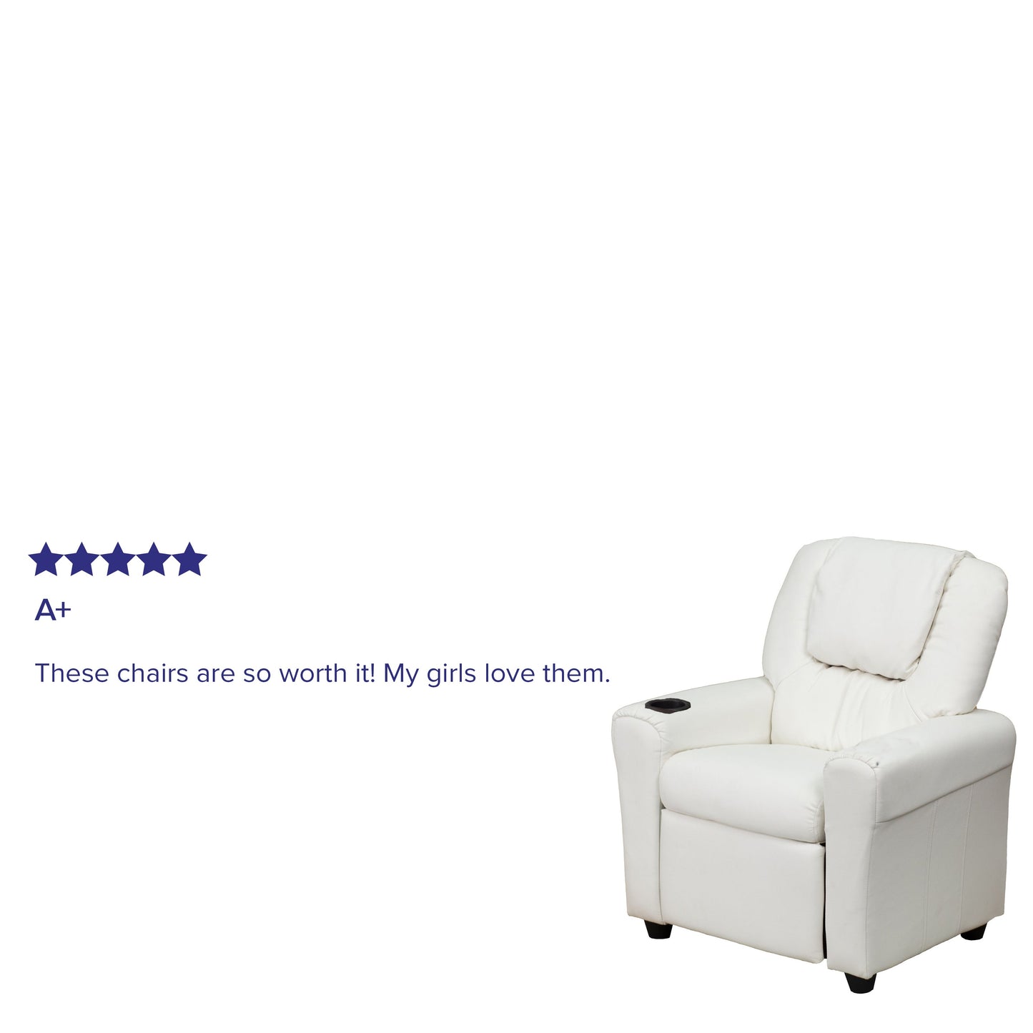 White Vinyl Kids Recliner DG-ULT-KID-WHITE-GG