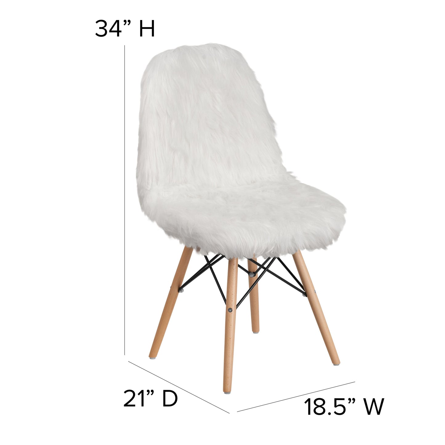 White Shaggy Chair DL-10-GG