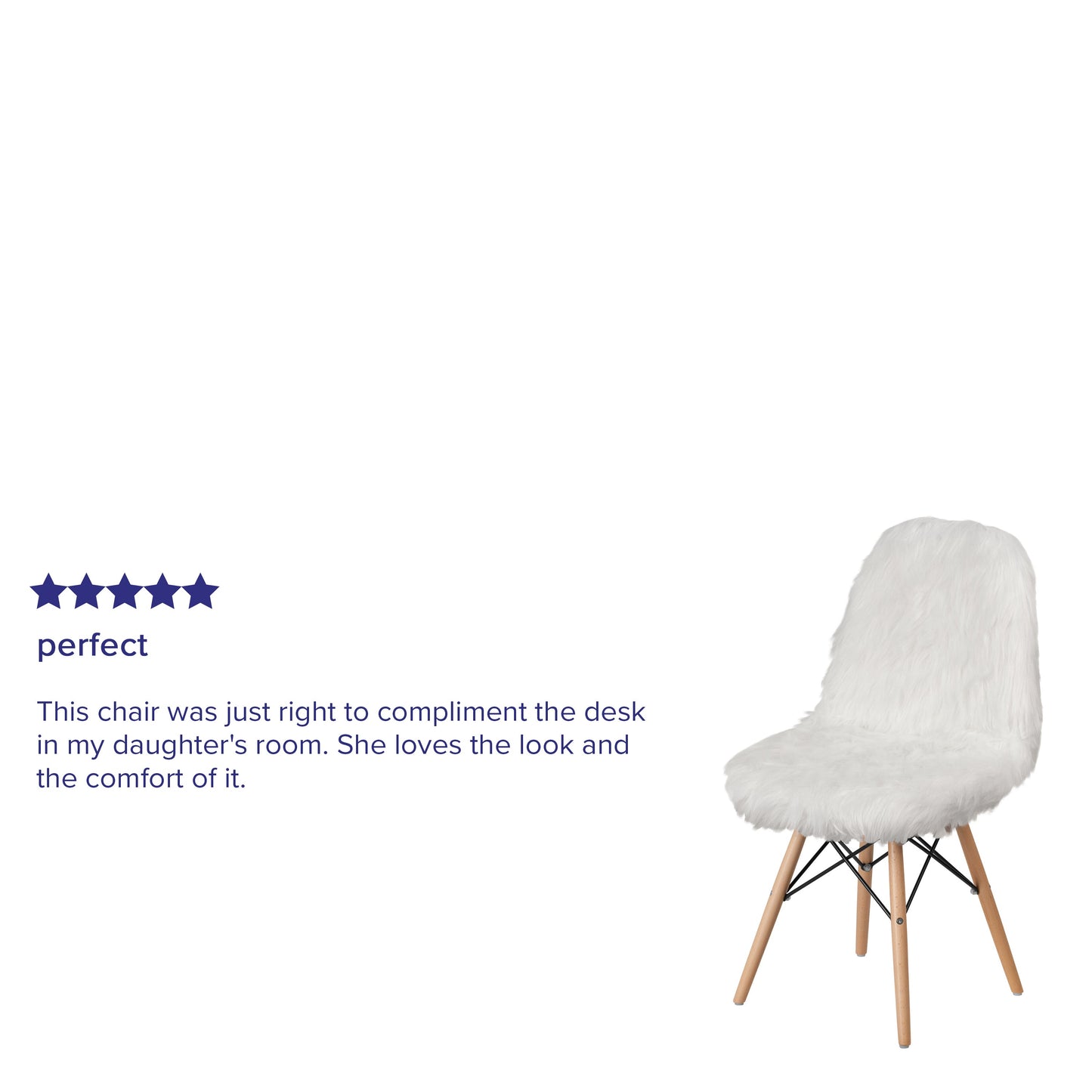 White Shaggy Chair DL-10-GG