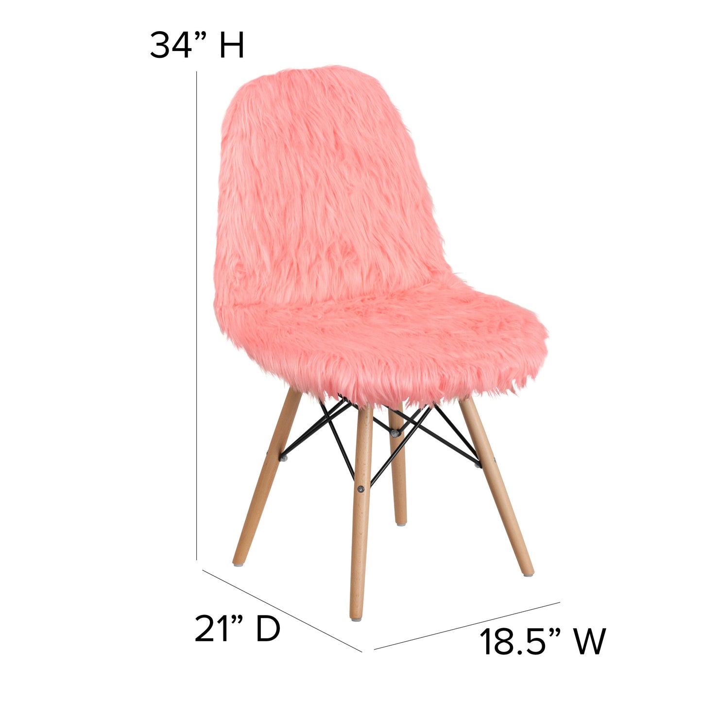 Hermosa Pink Shaggy Chair DL-12-GG