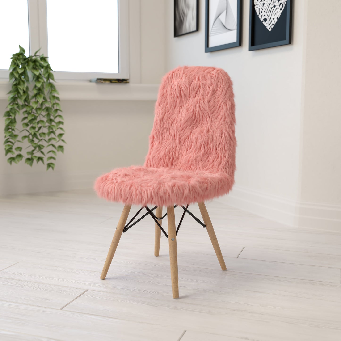 Hermosa Pink Shaggy Chair DL-12-GG