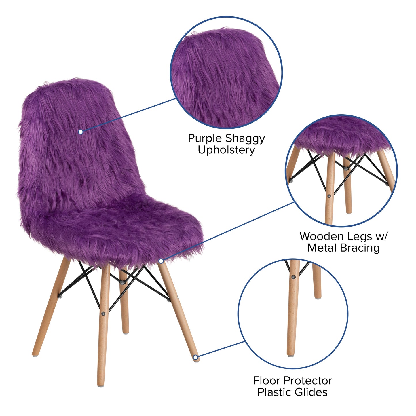 Purple Shaggy Chair DL-15-GG