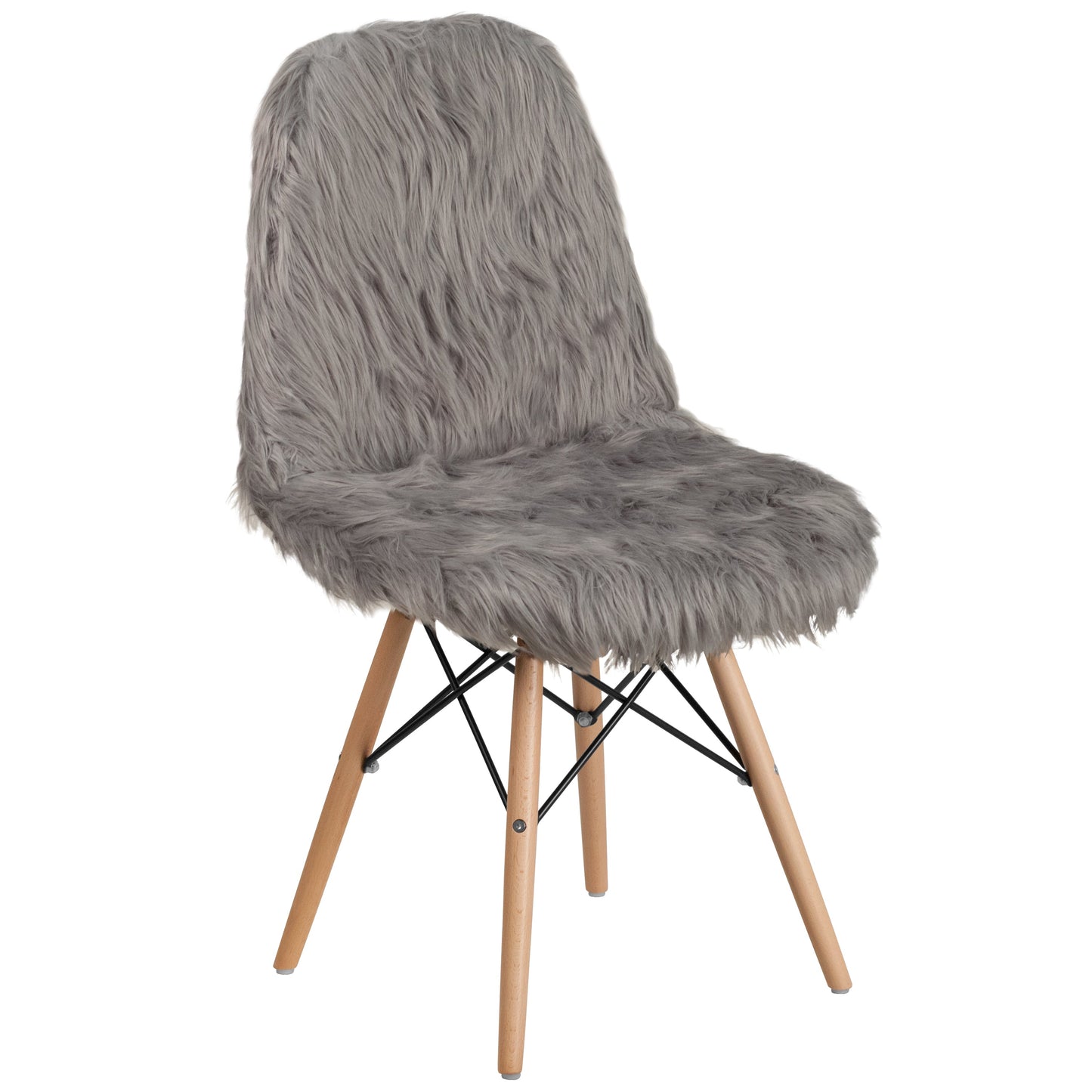 Charcoal Gray Shaggy Chair DL-16-GG