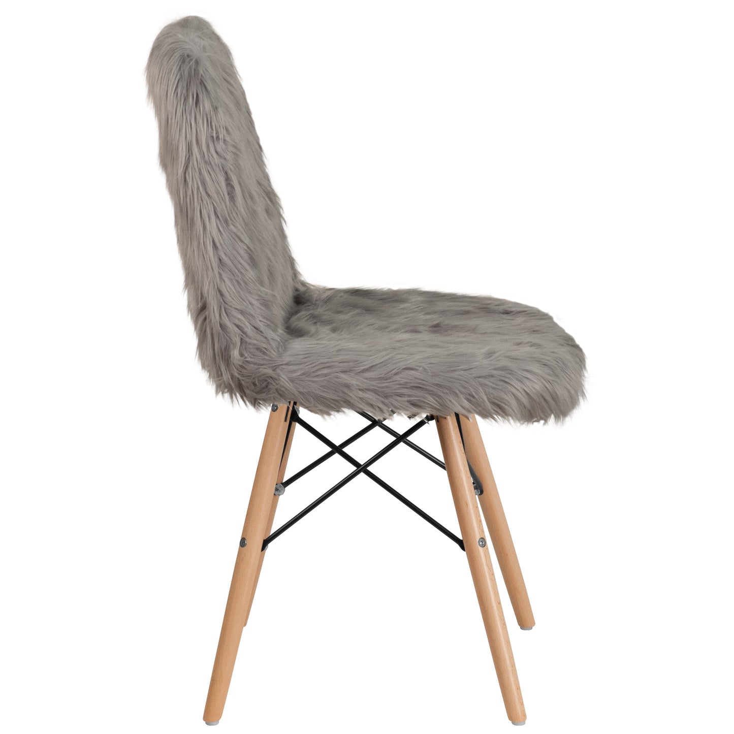 Charcoal Gray Shaggy Chair DL-16-GG