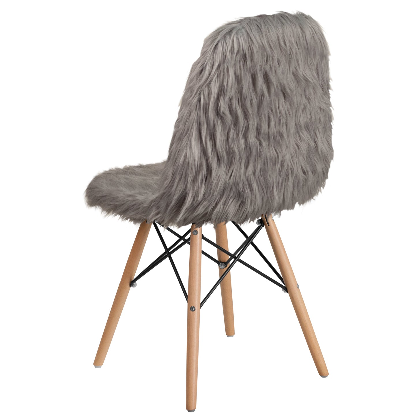 Charcoal Gray Shaggy Chair DL-16-GG