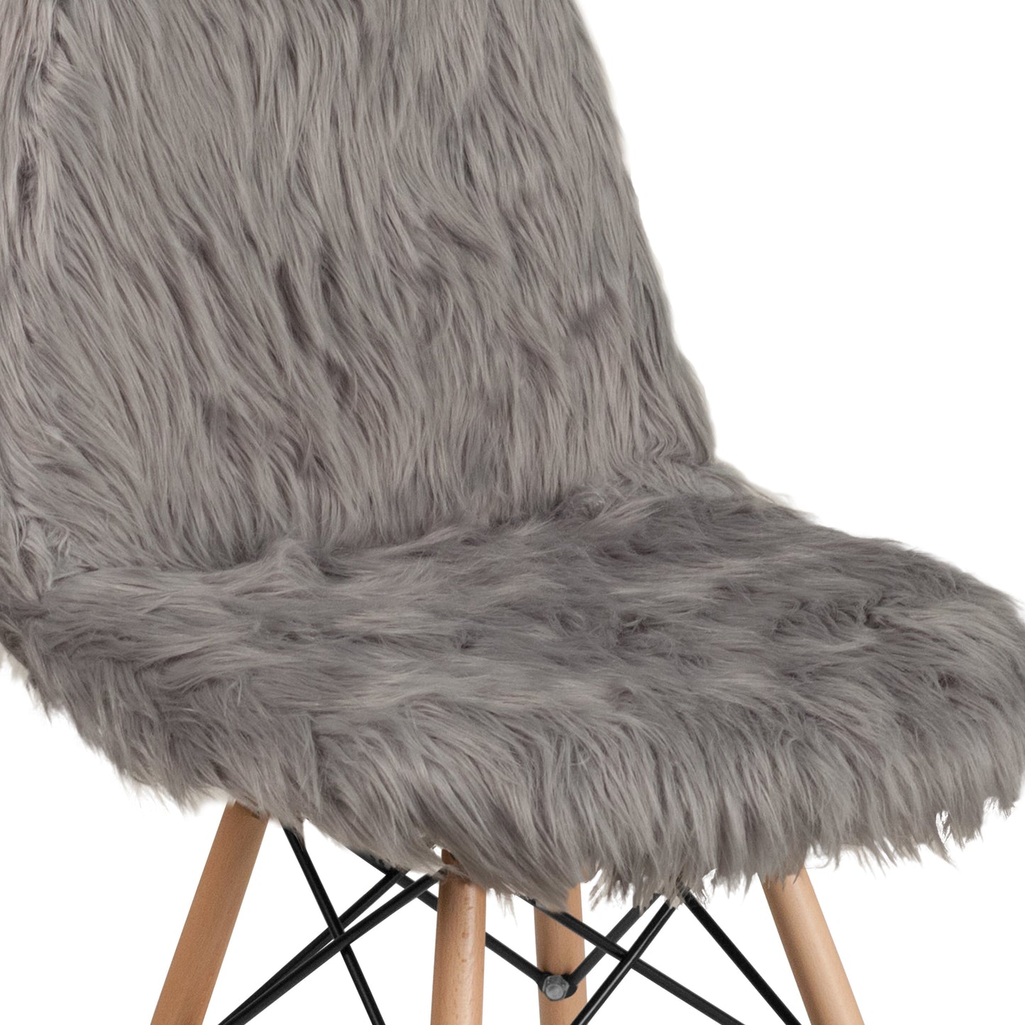 Charcoal Gray Shaggy Chair DL-16-GG