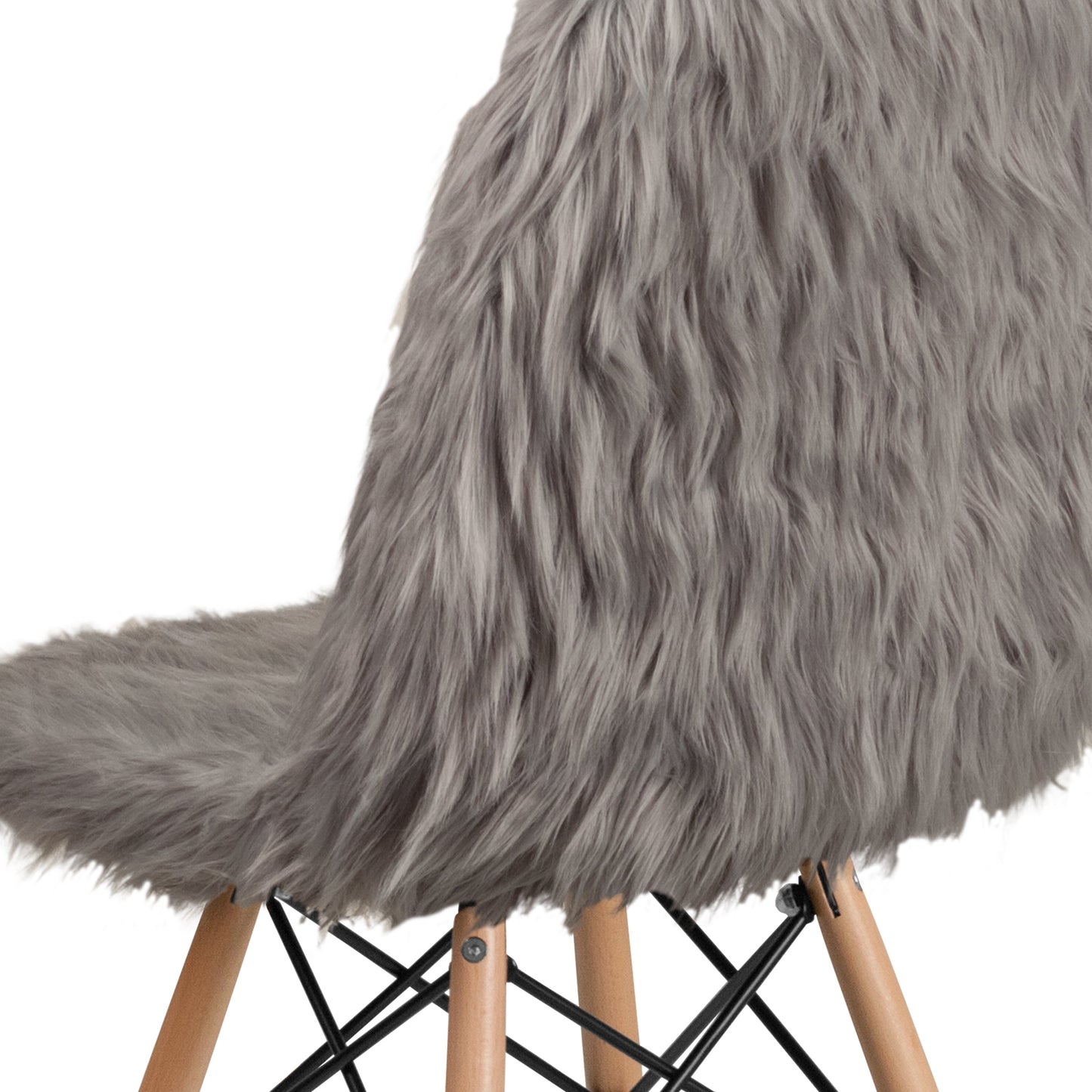 Charcoal Gray Shaggy Chair DL-16-GG